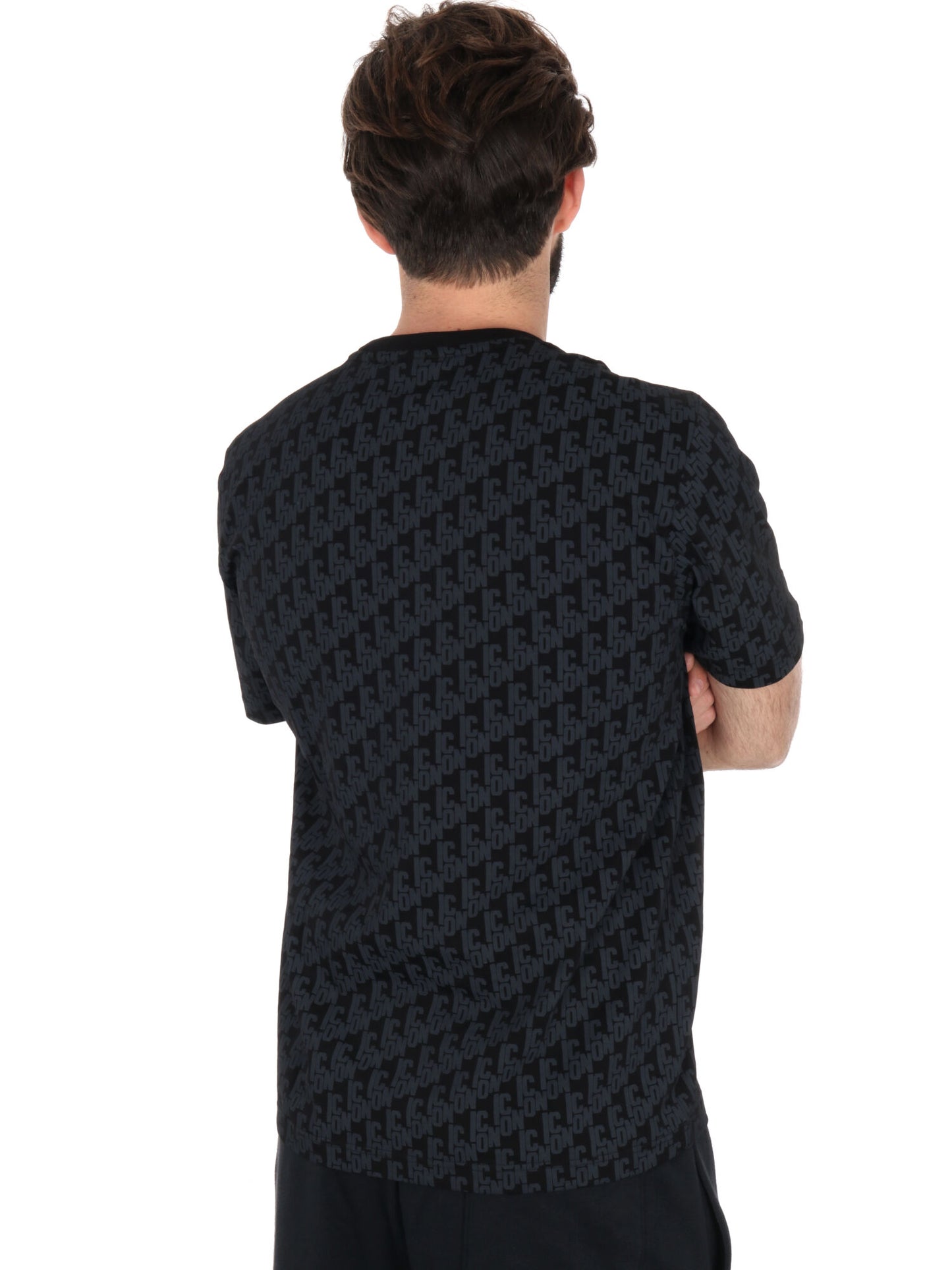 T-SHIRT LOGO ALL-OVER ICON UOMO NERO