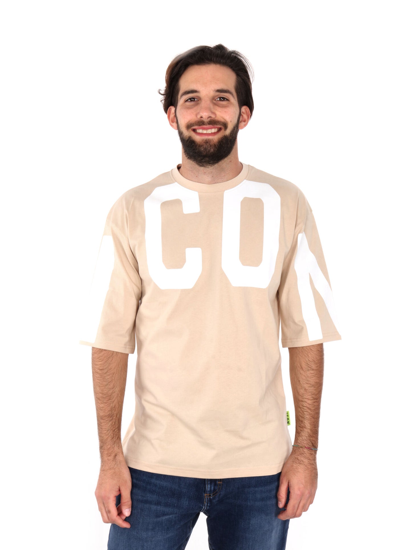 T-SHIRT MAXI LOGO ICON UOMO AVORIO