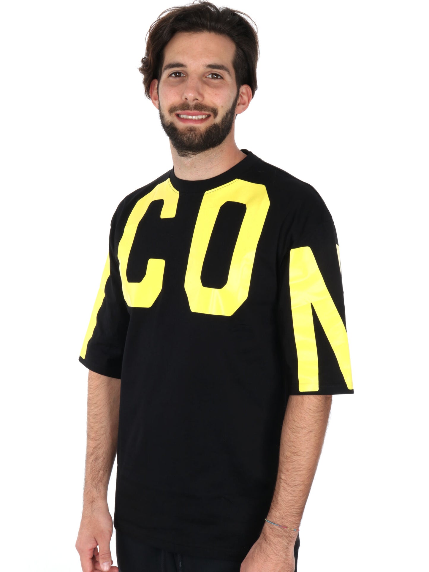 T-SHIRT MAXI LOGO ICON UOMO NERO-BIANCO