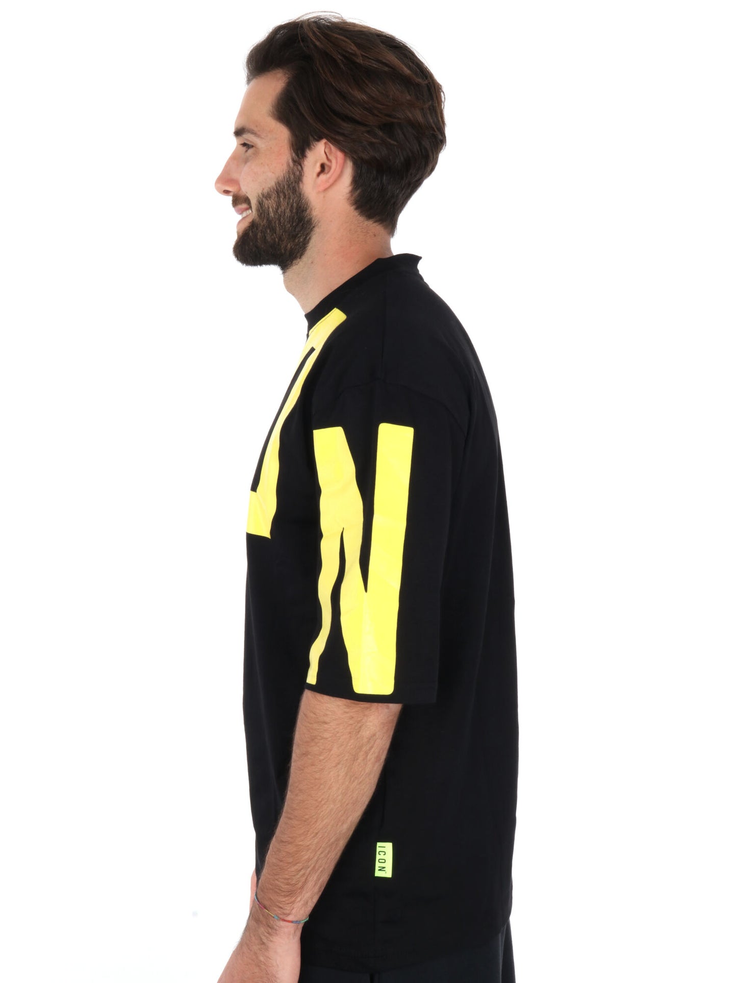 T-SHIRT MAXI LOGO ICON UOMO NERO-BIANCO