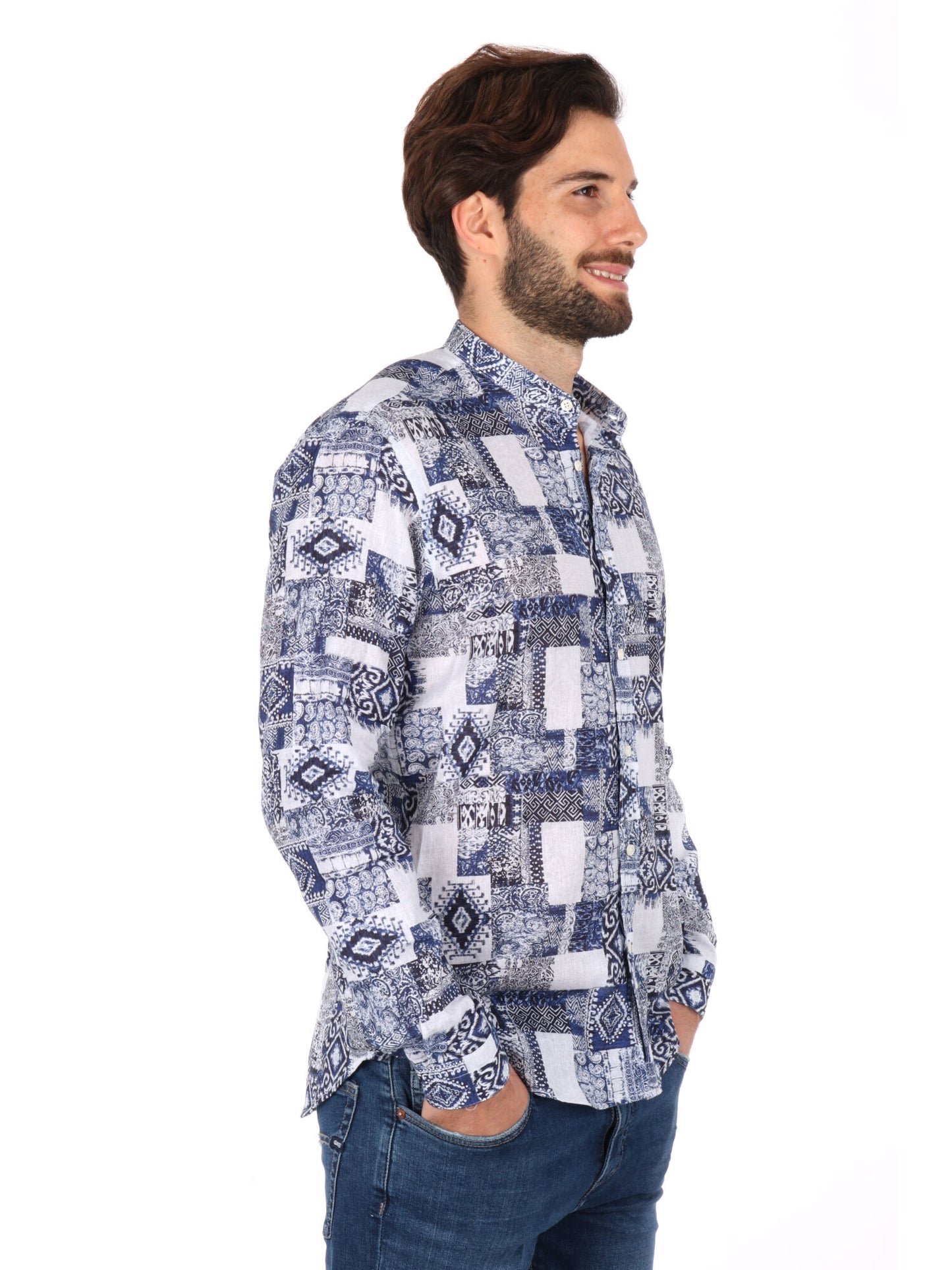 CAMICIA COLLETTO COREA ISPICA FB UOMO BLU