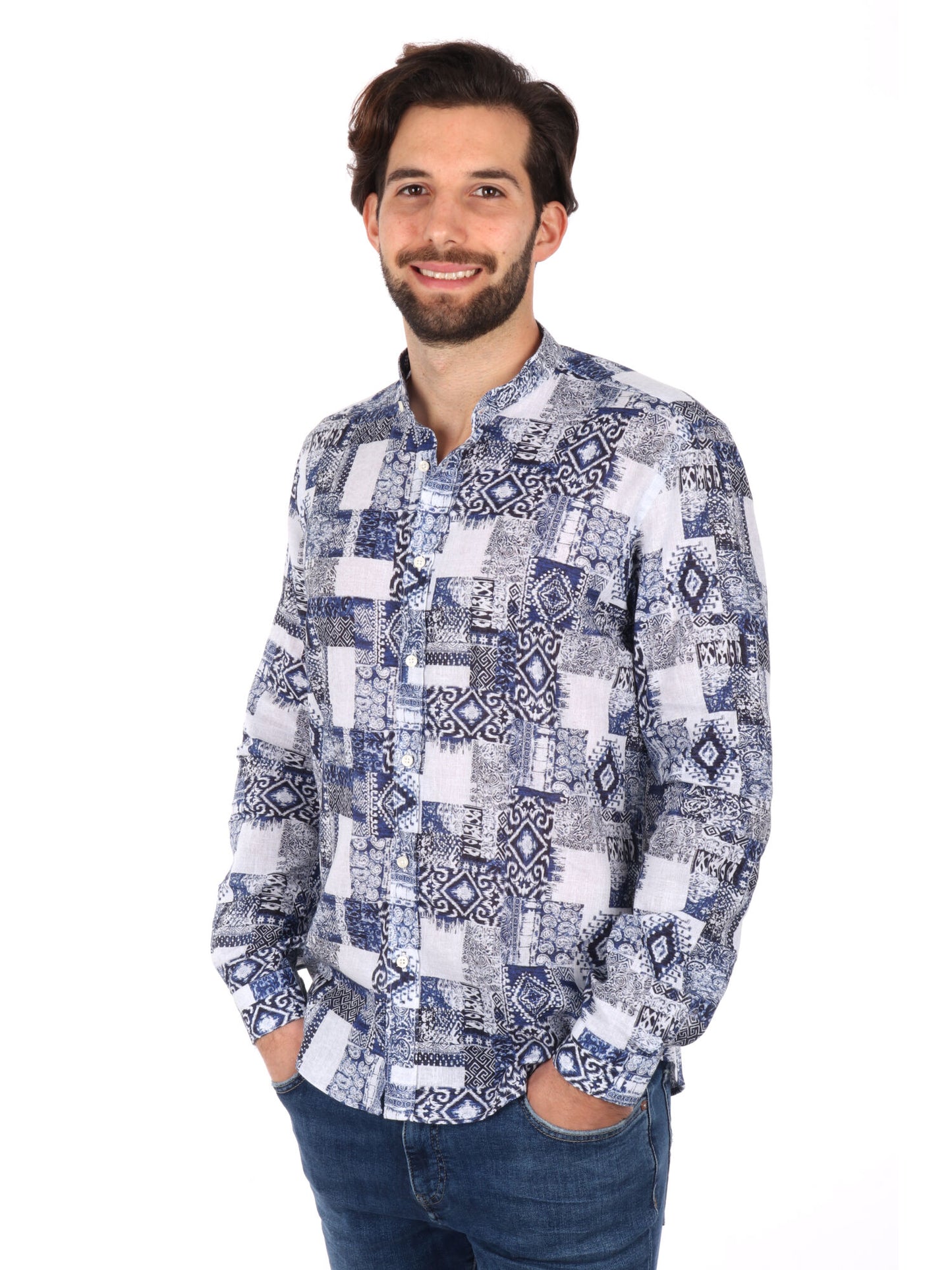 CAMICIA COLLETTO COREA ISPICA FB UOMO BLU