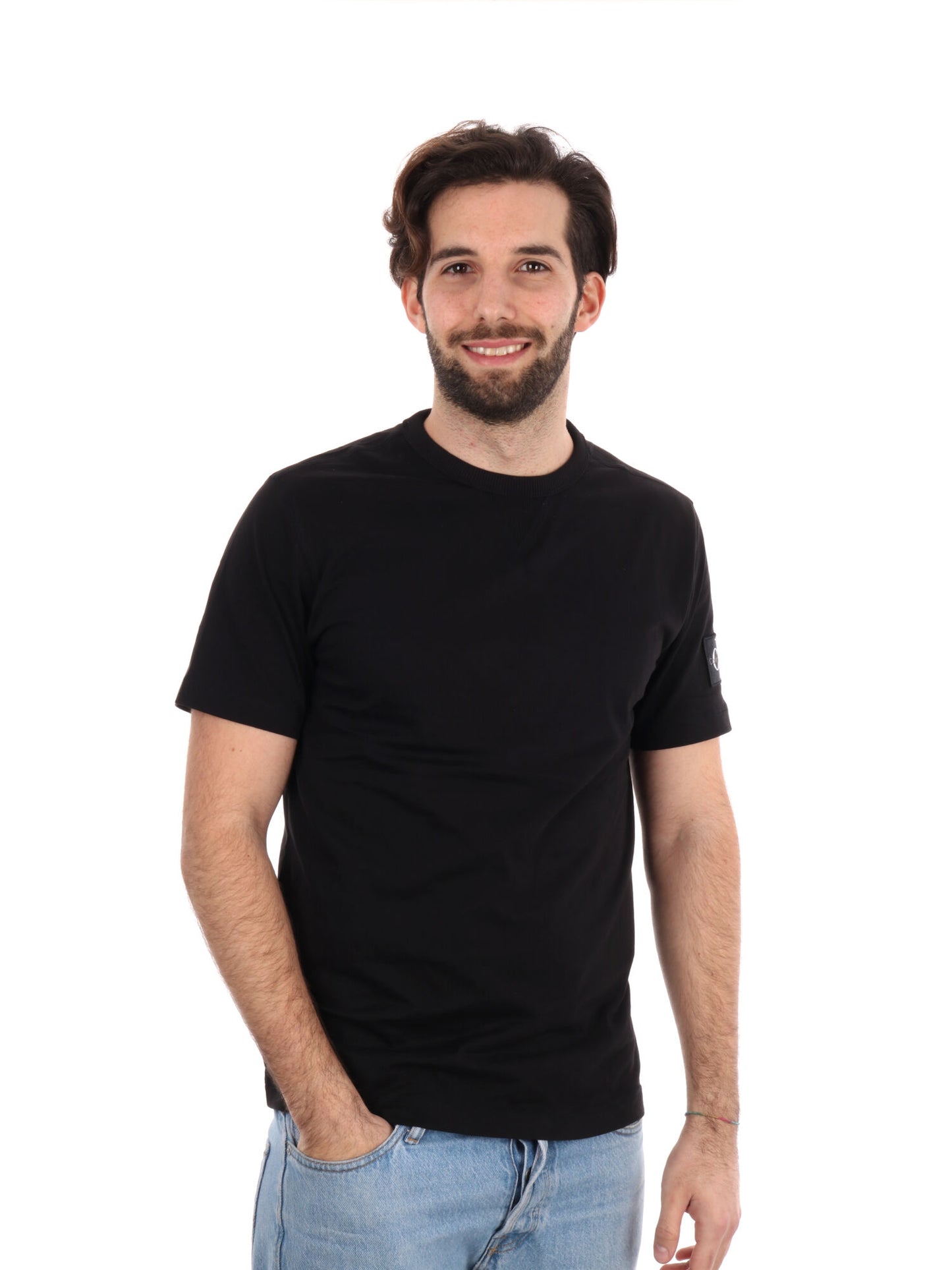 T-SHIRT BADGE REGULAR TEE CALVIN KLEIN JEANS UOMO NERO