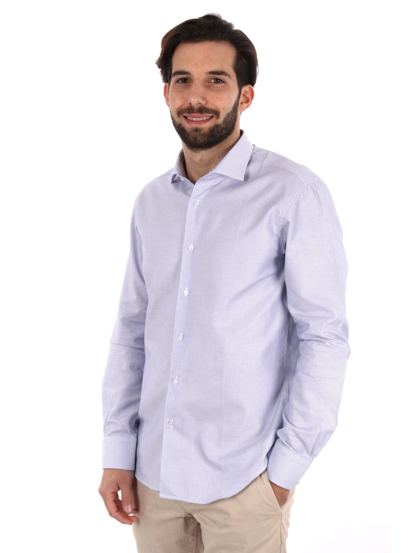 CAMICIA KING FB UOMO BIANCO-BLU