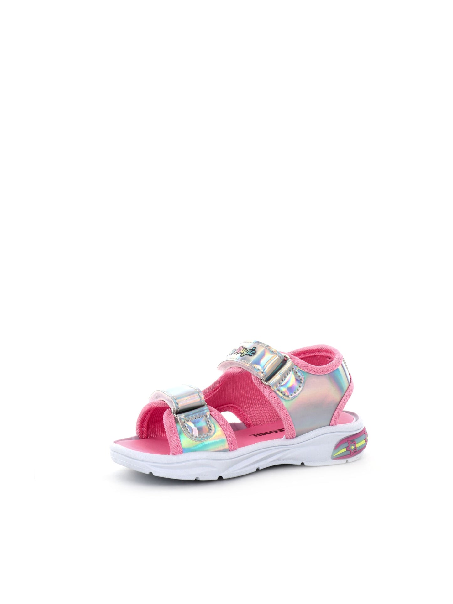 SANDALI CON LUCI E STRAP DISNEY BAMBINA ARGENTO FUXIA