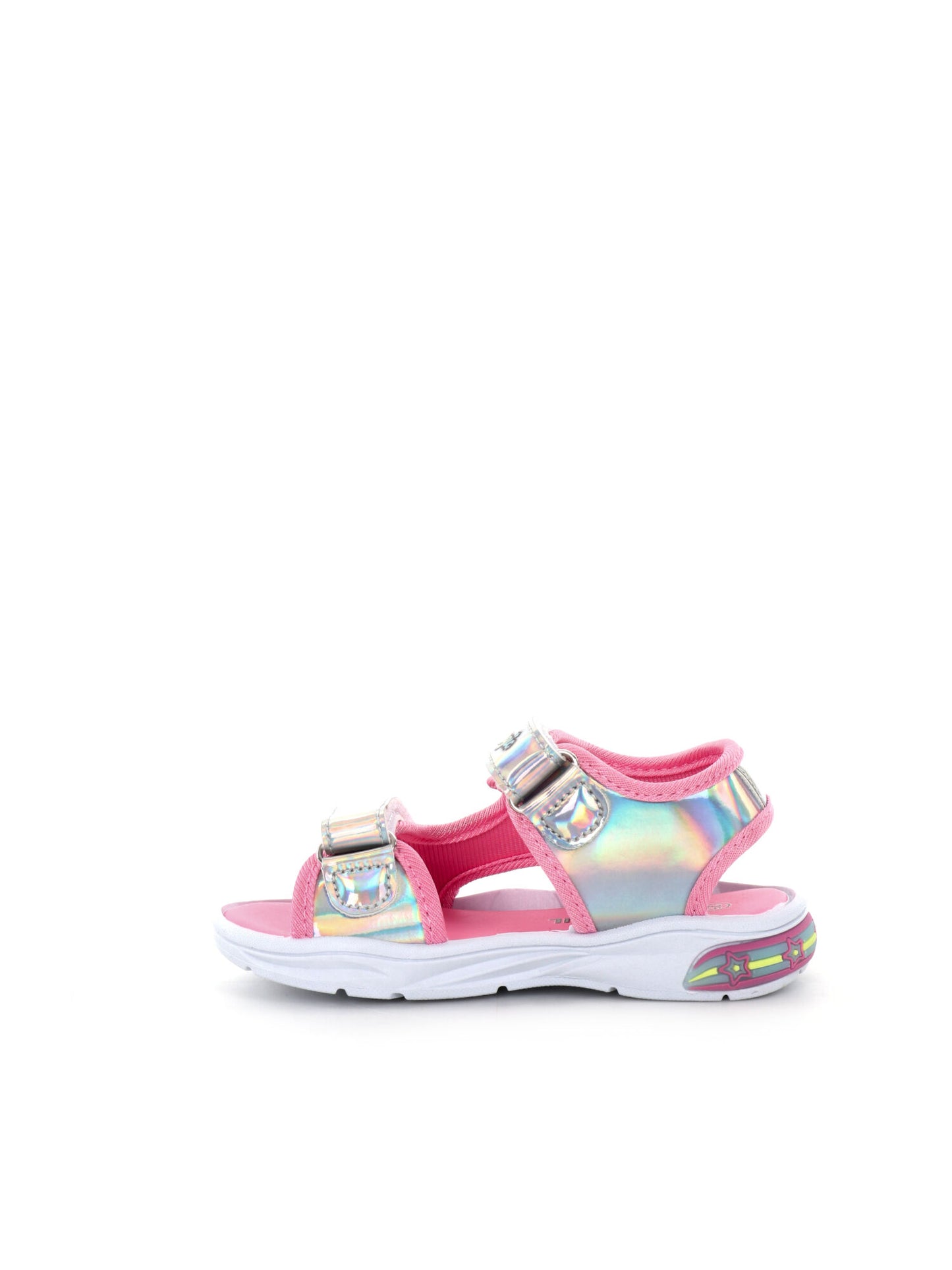 SANDALI CON LUCI E STRAP DISNEY BAMBINA ARGENTO FUXIA