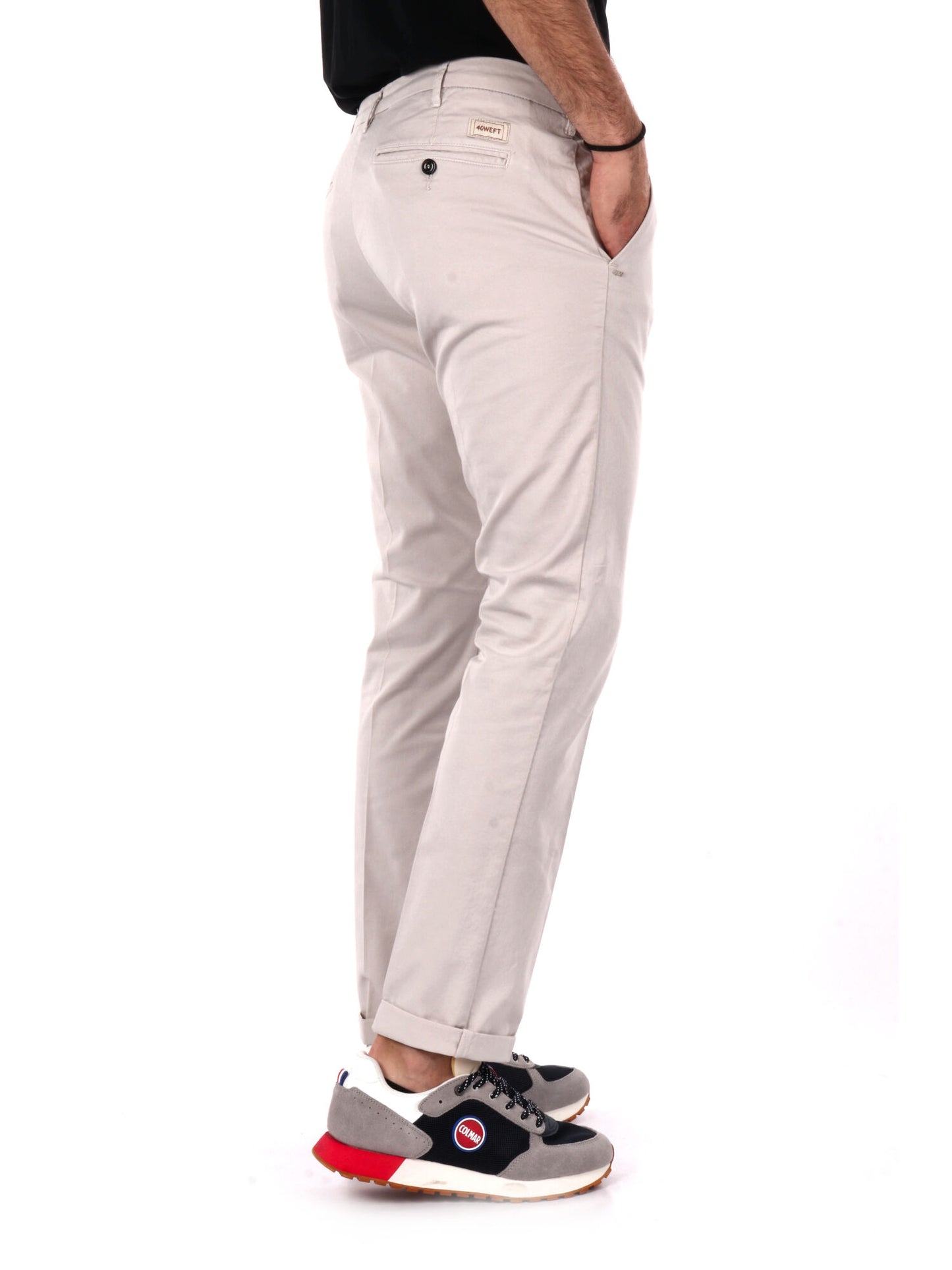 PANTALONE GABARDI 40WEFT UOMO GRIGIO