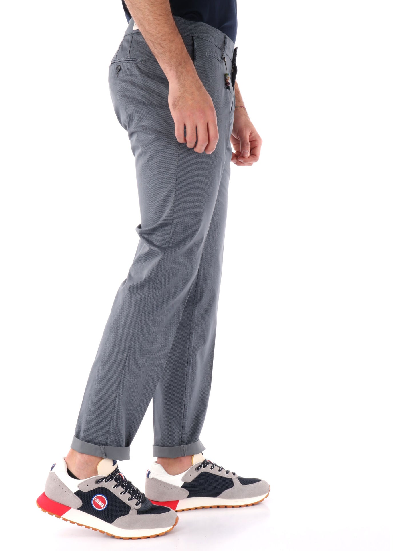 PANTALONE MICROFANTASIA FB UOMO GRIGIO