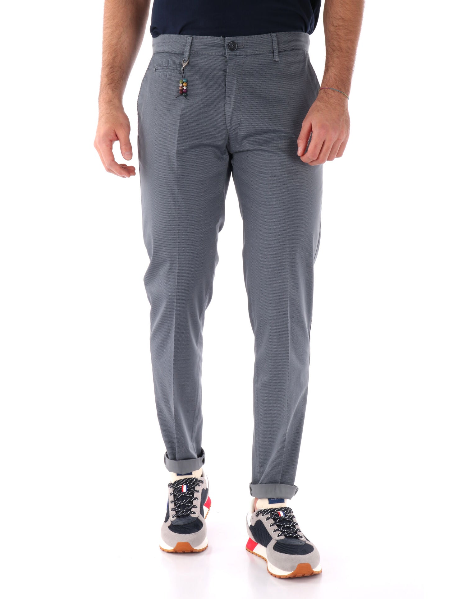 PANTALONE MICROFANTASIA FB UOMO GRIGIO