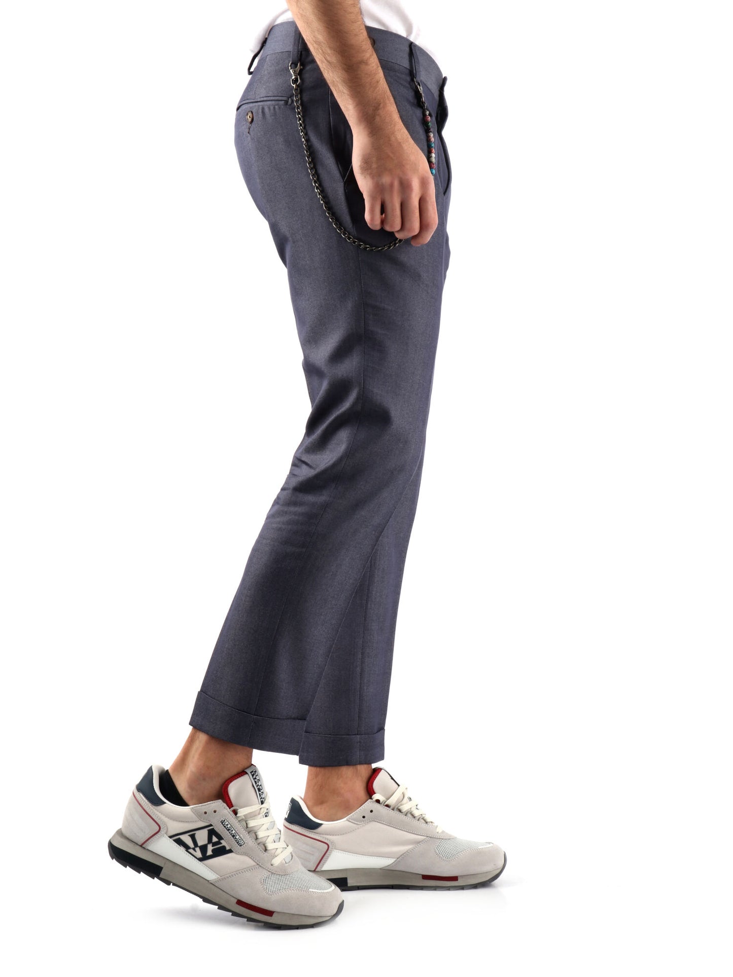 PANTALONE CON PENCES FB UOMO BLU