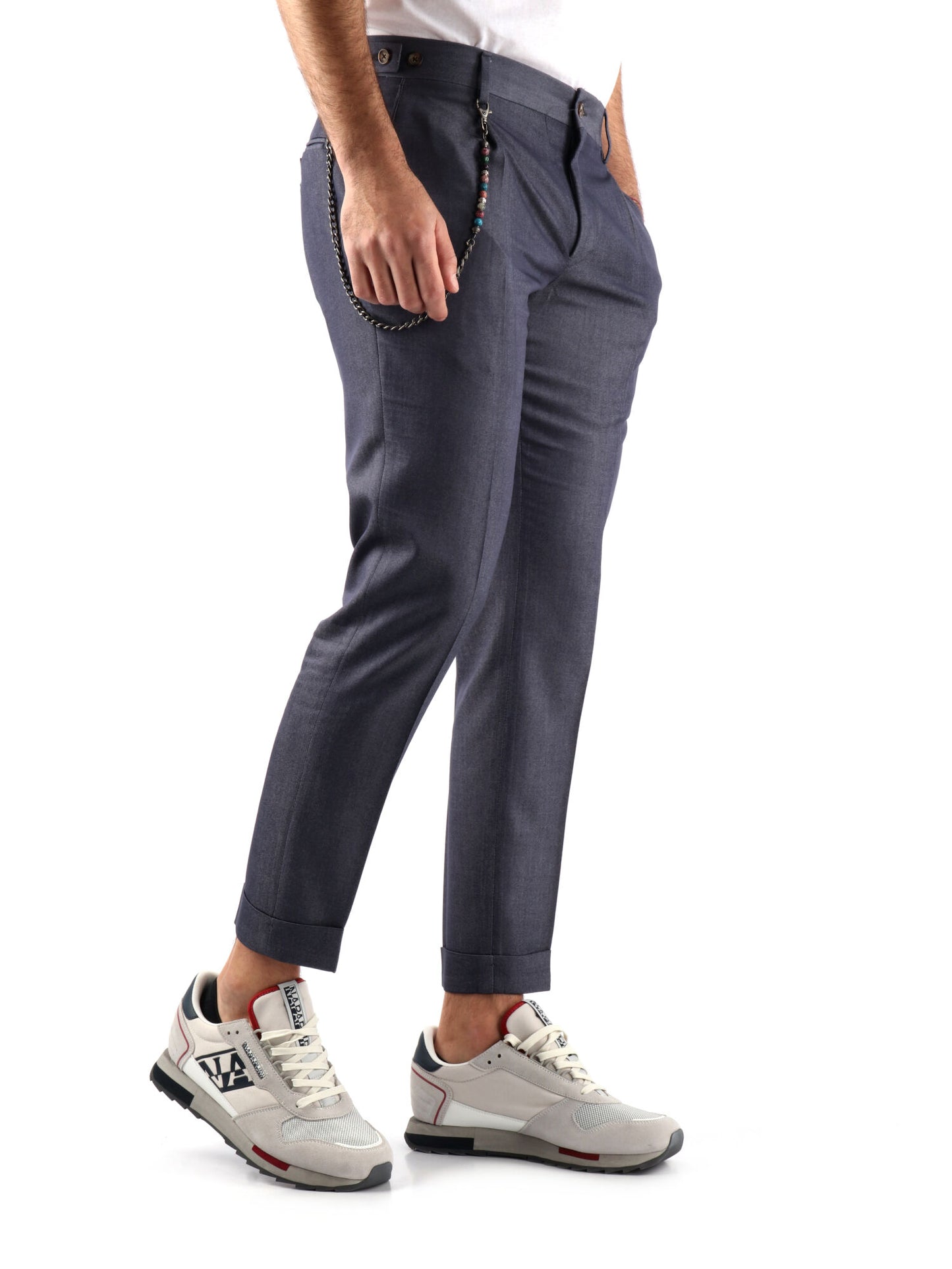 PANTALONE CON PENCES FB UOMO BLU