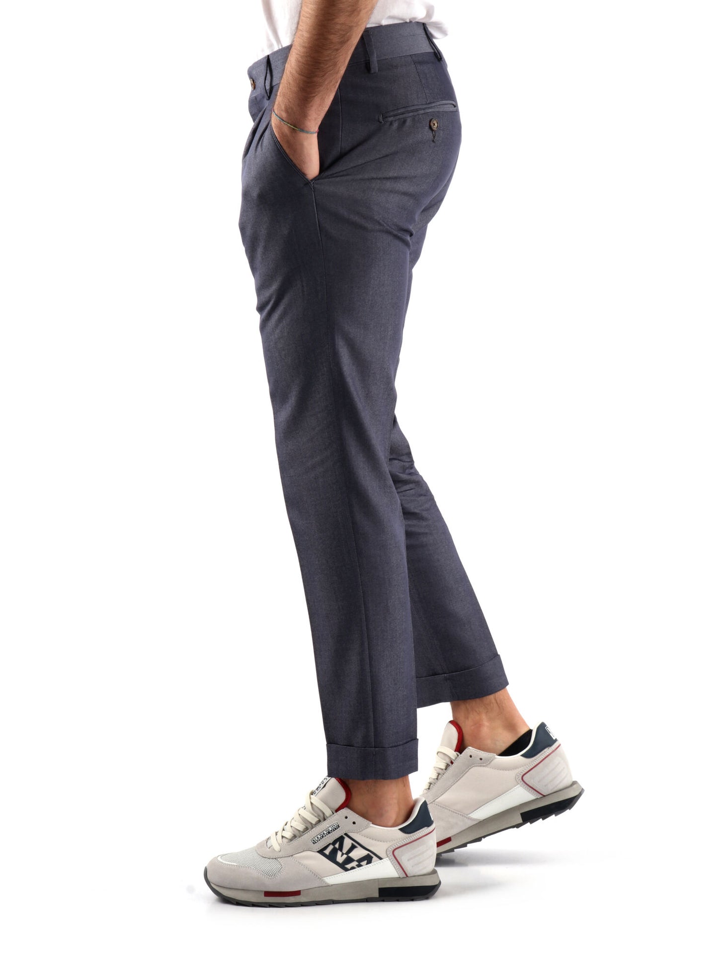 PANTALONE CON PENCES FB UOMO BLU