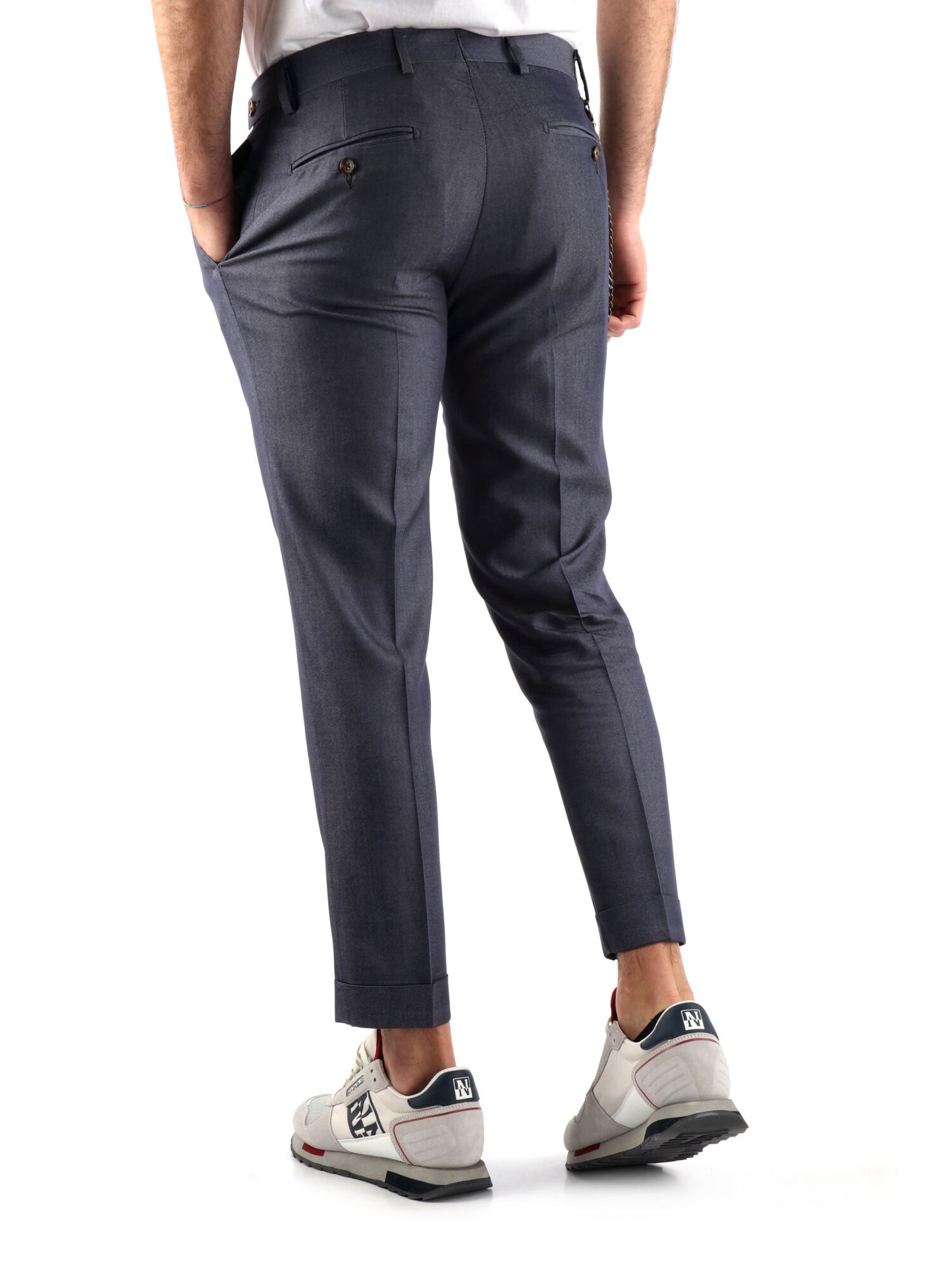 PANTALONE CON PENCES FB UOMO BLU