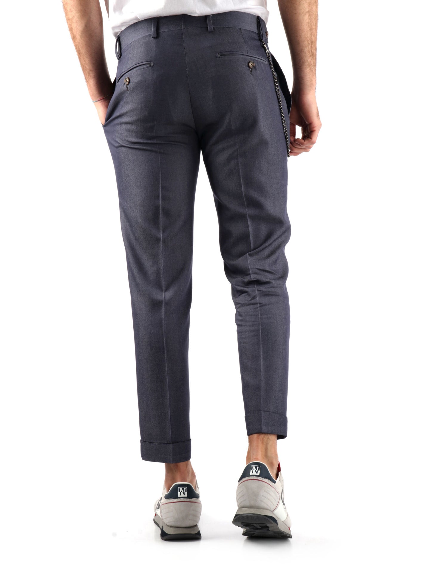 PANTALONE CON PENCES FB UOMO BLU