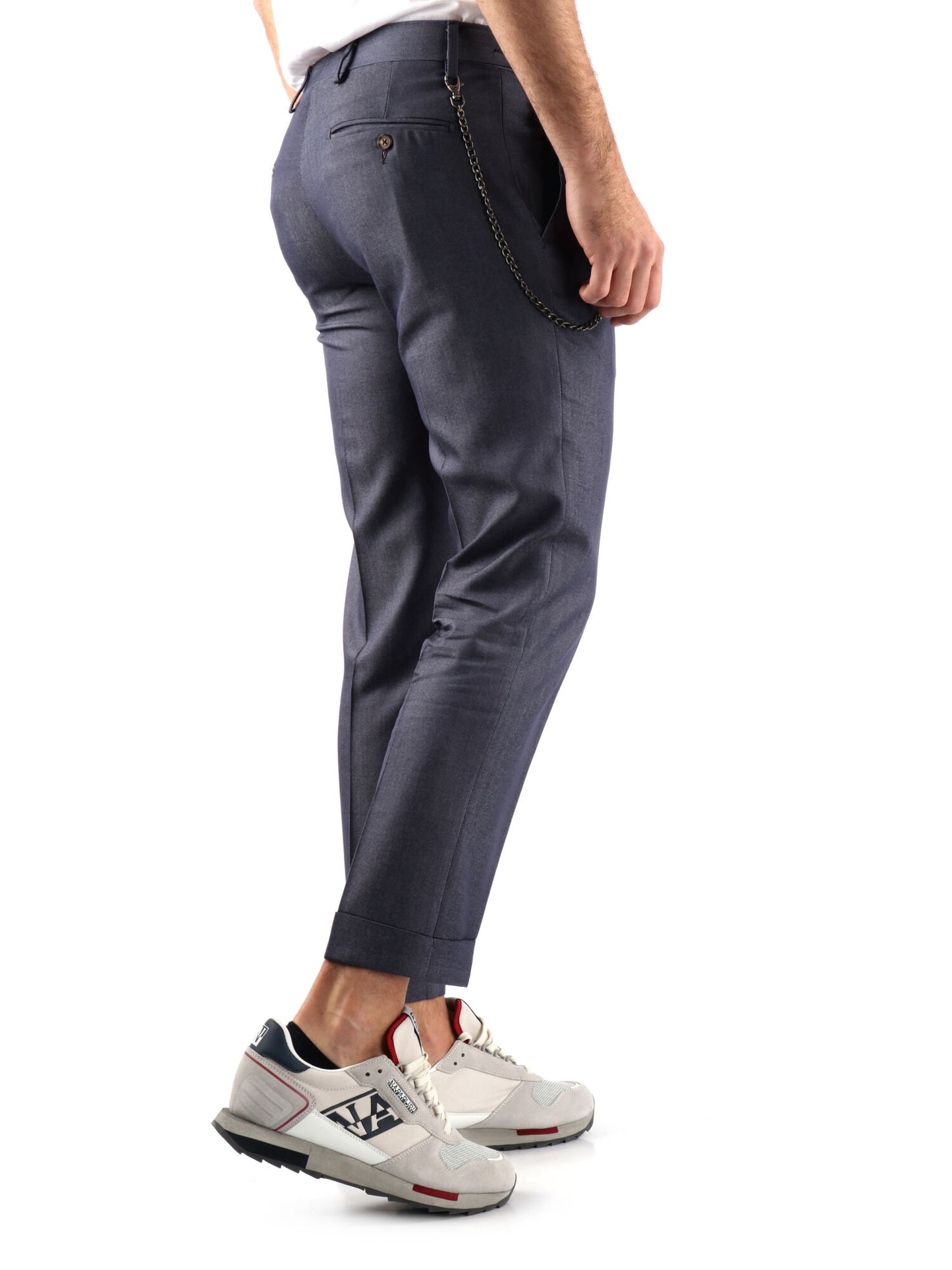 PANTALONE CON PENCES FB UOMO BLU
