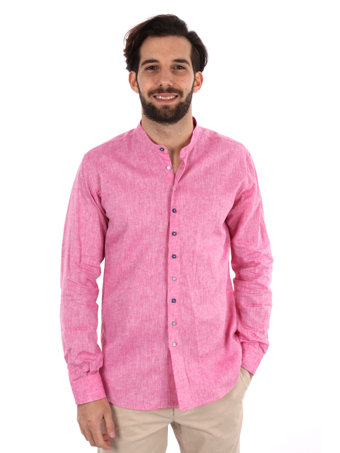 CAMICIA COLLO COREANO FB UOMO FUXIA