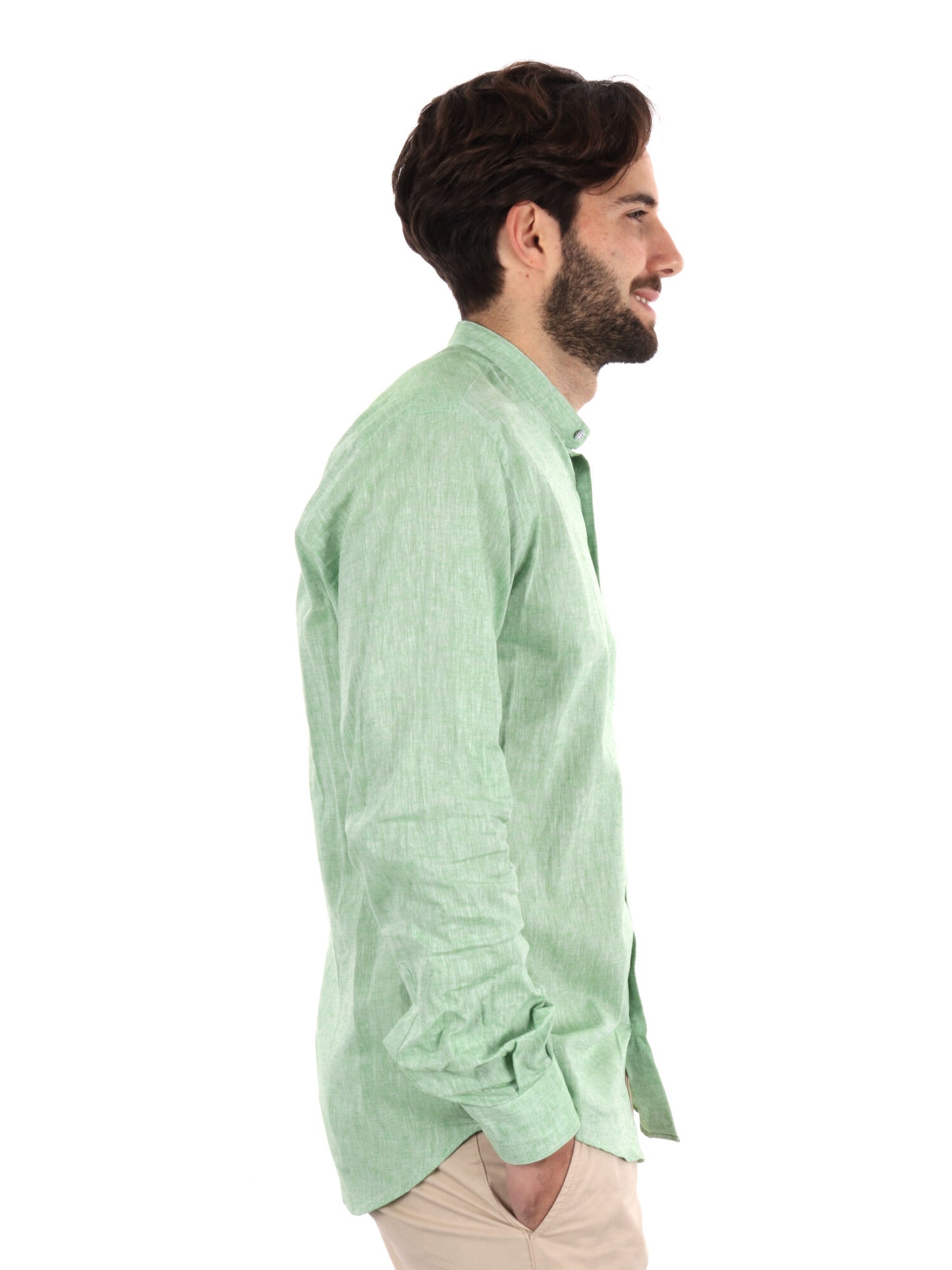 CAMICIA COLLO COREANO FB UOMO SALVIA