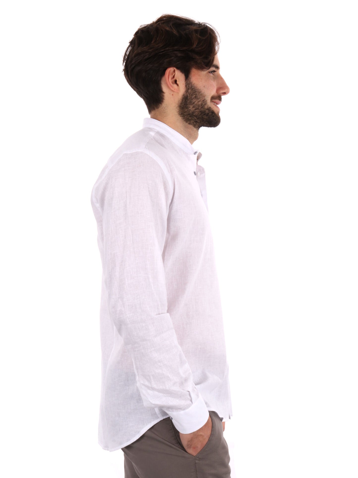 CAMICIA COLLO COREANO FB UOMO BIANCO