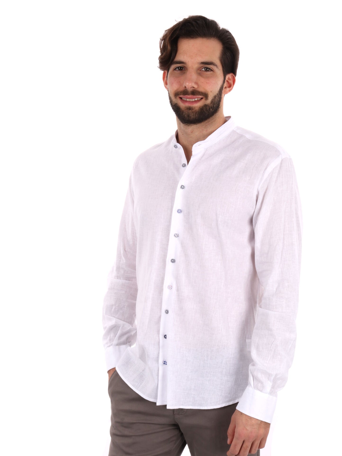 CAMICIA COLLO COREANO FB UOMO BIANCO