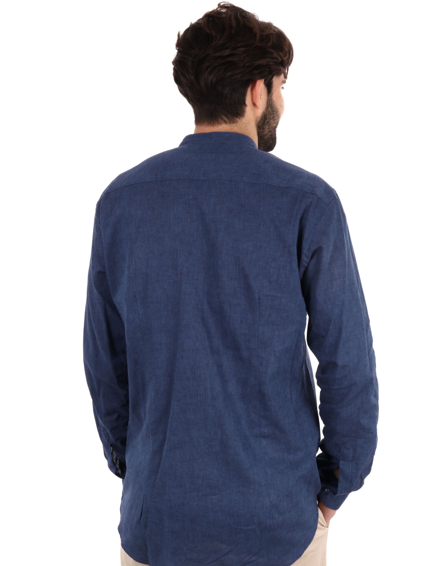 CAMICIA COLLO COREANO FB UOMO BLU