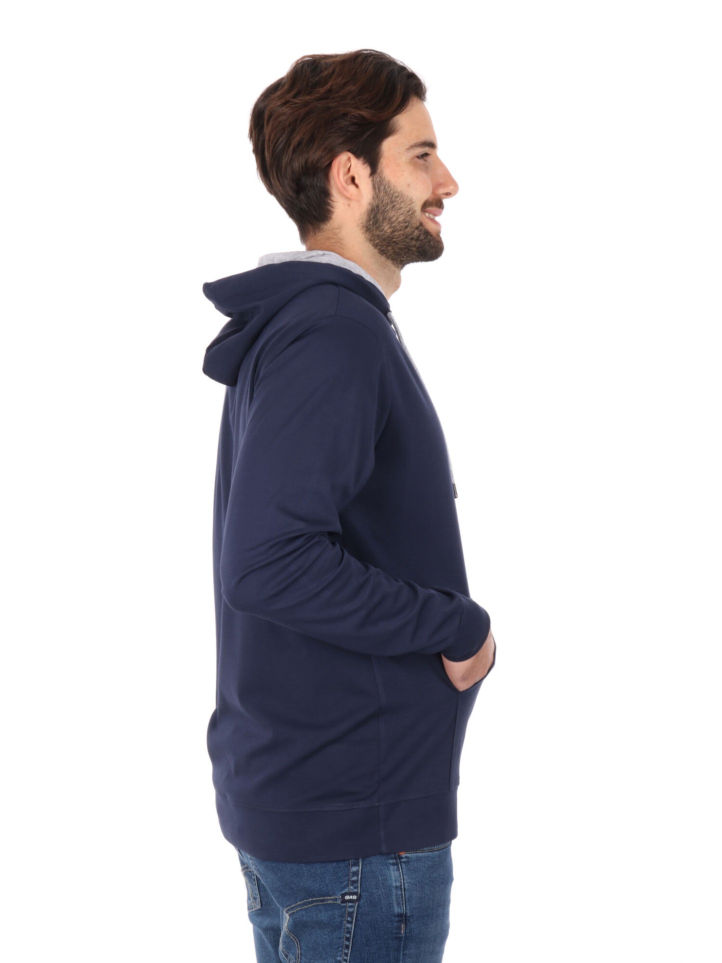 FELPA CON CAPPUCCIO MESSI FB UOMO BLU-GRIGIO