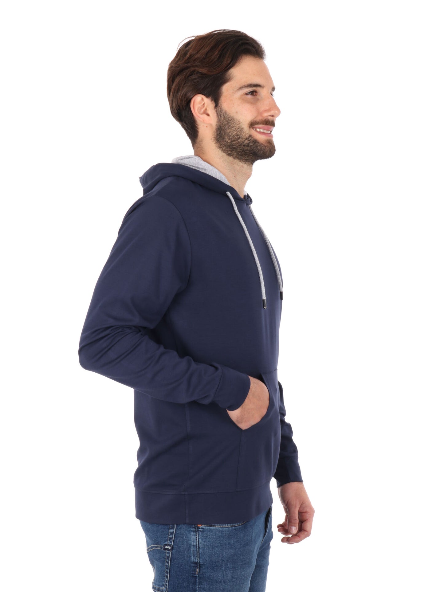 FELPA CON CAPPUCCIO MESSI FB UOMO BLU-GRIGIO
