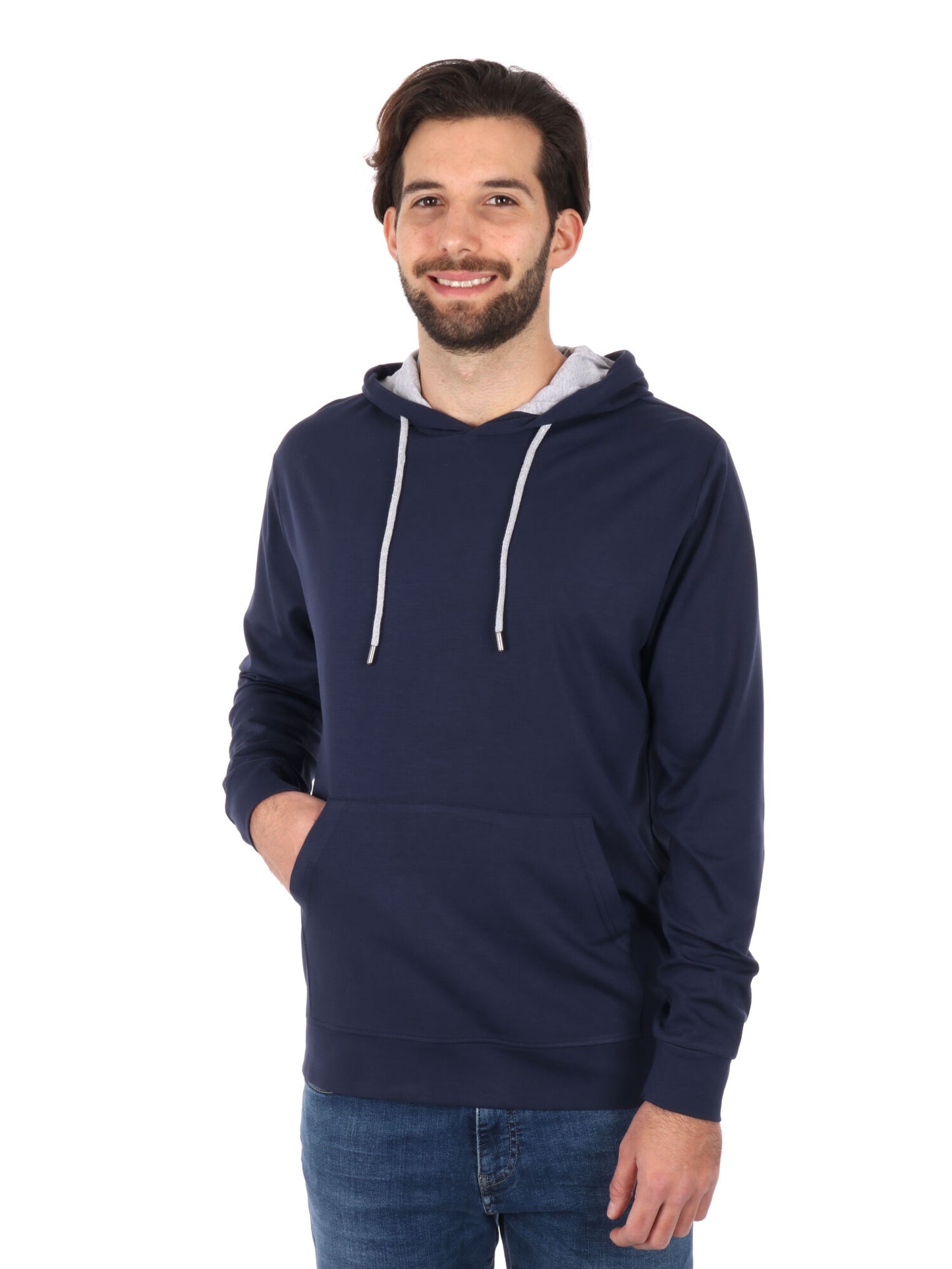 FELPA CON CAPPUCCIO MESSI FB UOMO BLU-GRIGIO
