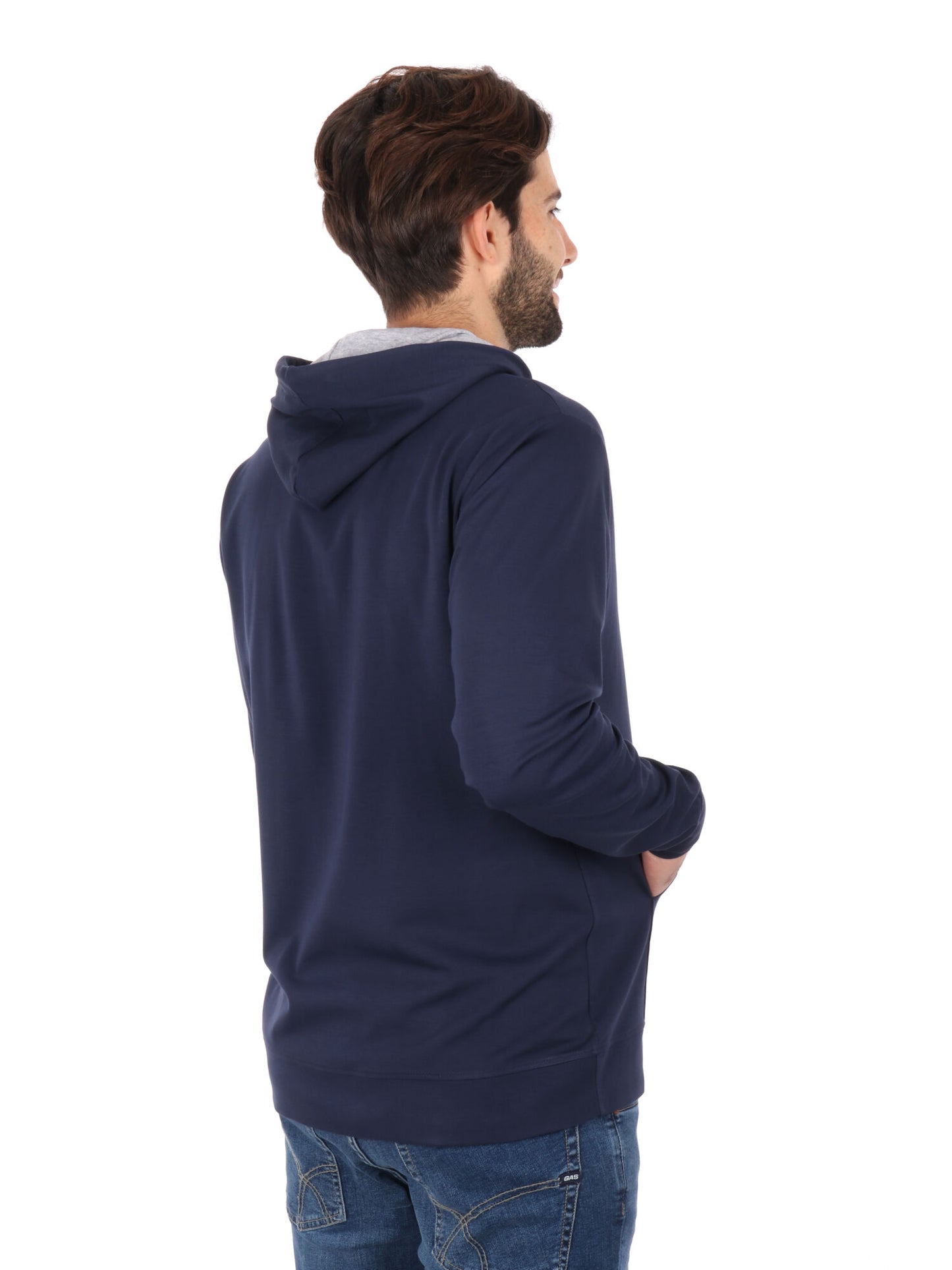 FELPA CON CAPPUCCIO MESSI FB UOMO BLU-GRIGIO