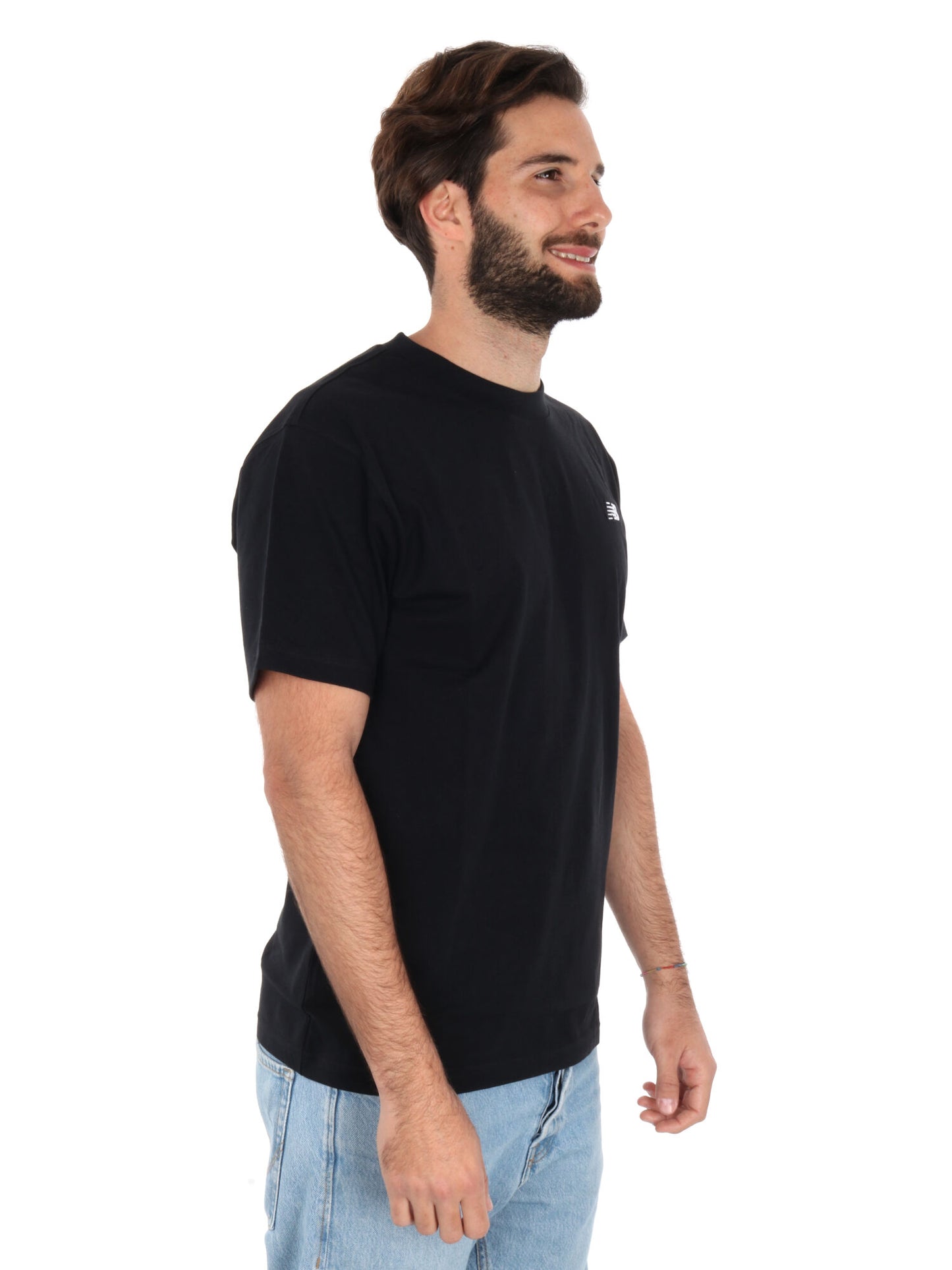 T-shirt uomo New Balance MT41509 nera con ricamo piccolo