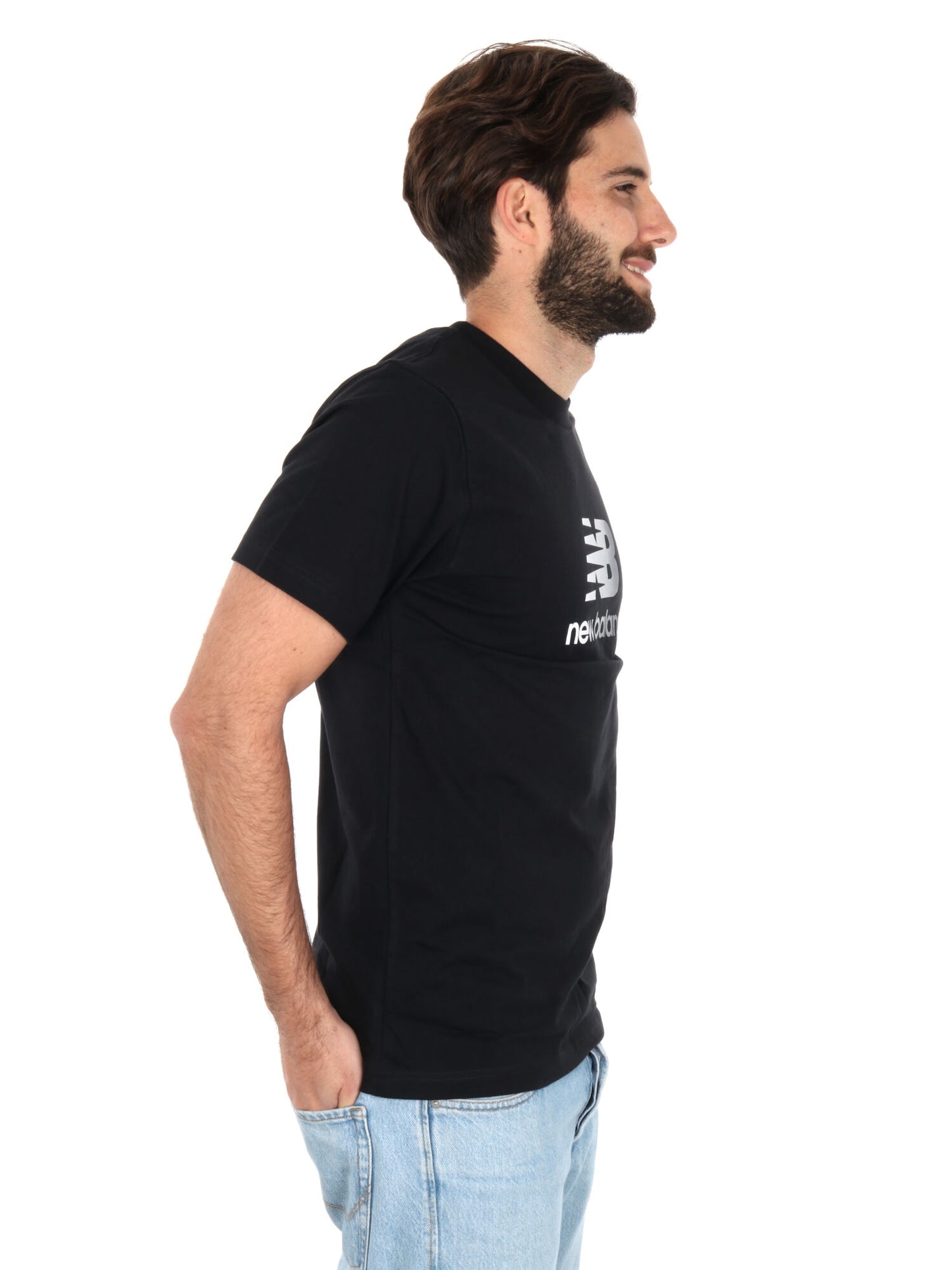 T-SHIRT LOGO GRADIENT NEW BALANCE UOMO NERO