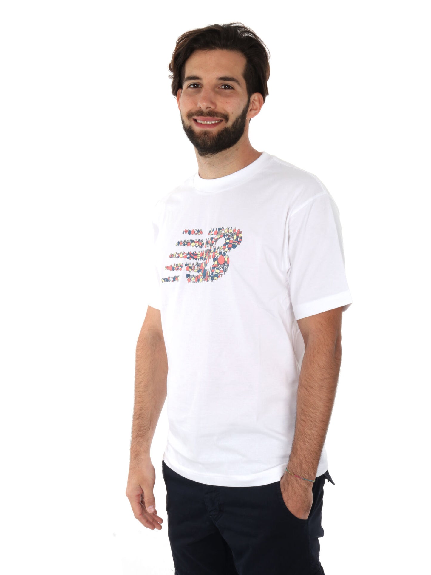 T-SHIRT CON STAMPA NEW BALANCE UOMO BIANCO