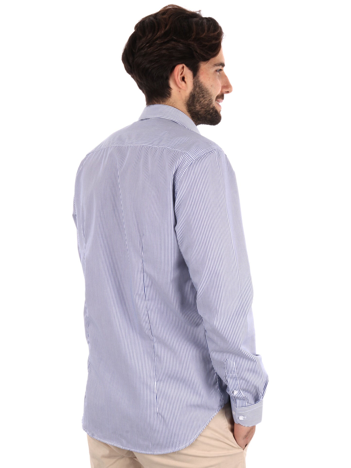 CAMICIA MILLERIGHE FB UOMO BIANCO-BLU
