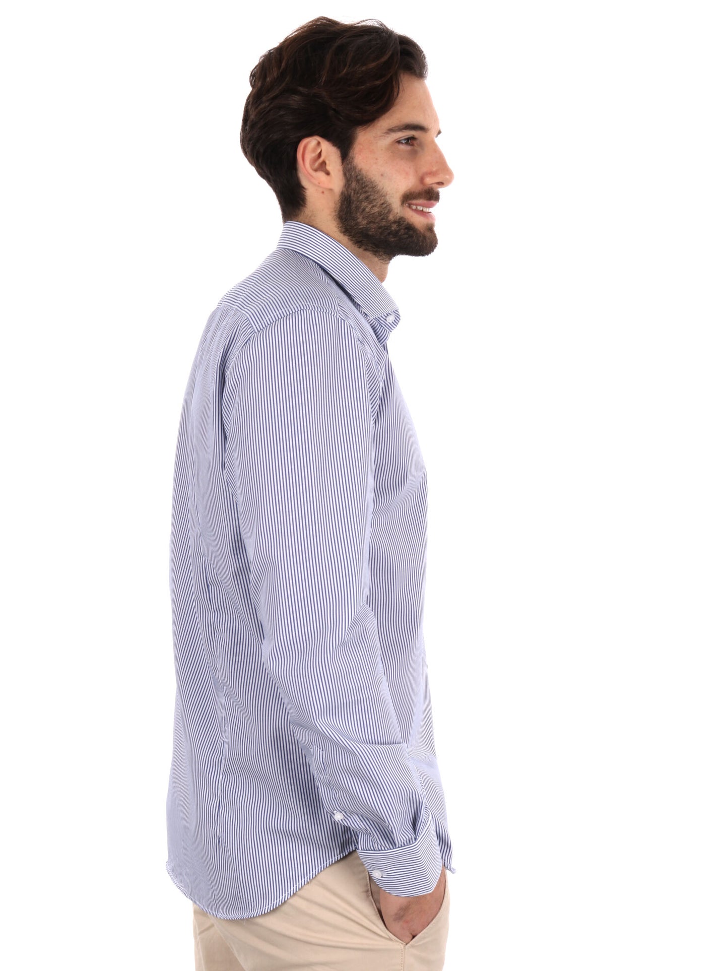 CAMICIA MILLERIGHE FB UOMO BIANCO-BLU