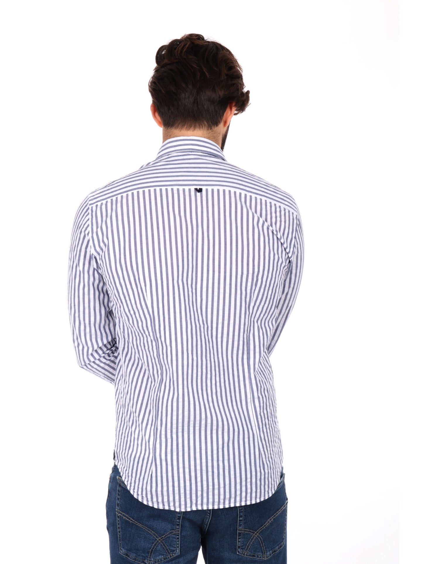 CAMICIA A RIGHE FB UOMO BIANCO-BLU