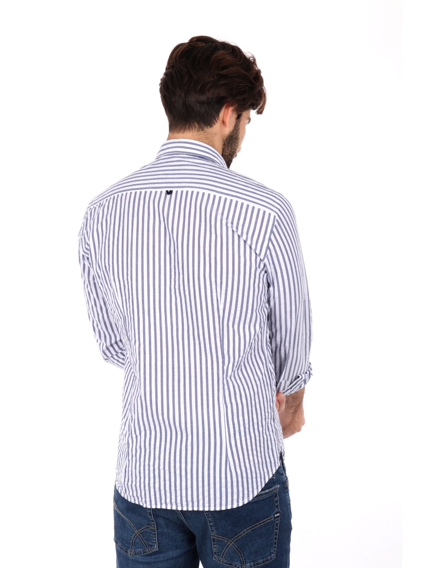 CAMICIA A RIGHE FB UOMO BIANCO-BLU