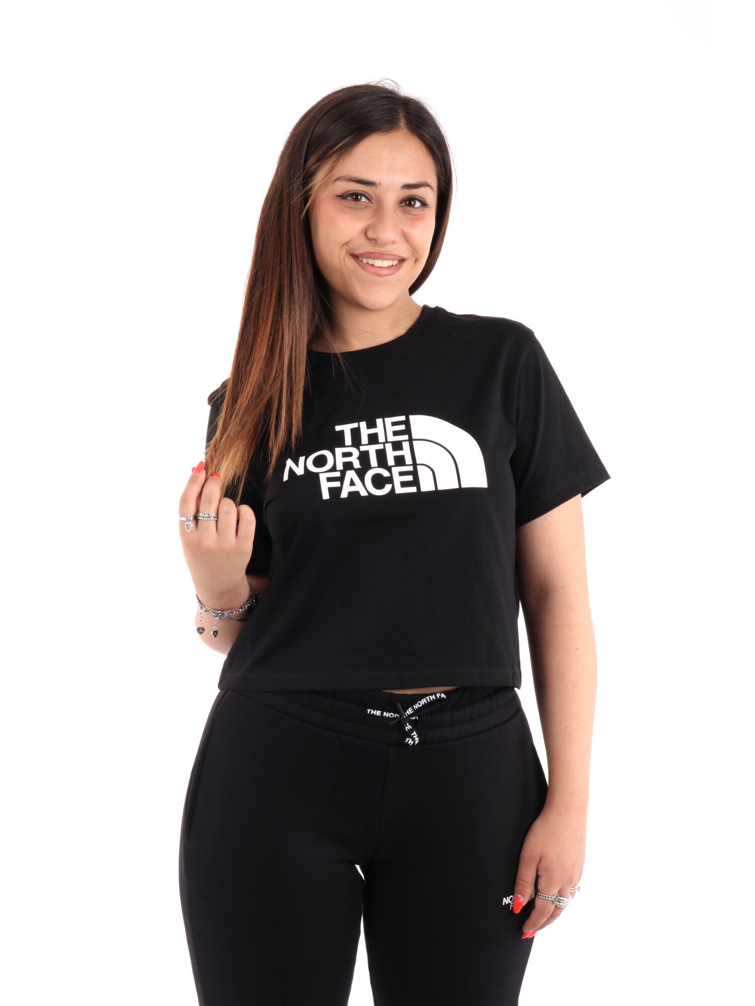 T-SHIRT GIROCOLLO CROP THE NORTH FACE DONNA NERO – Meca Moda