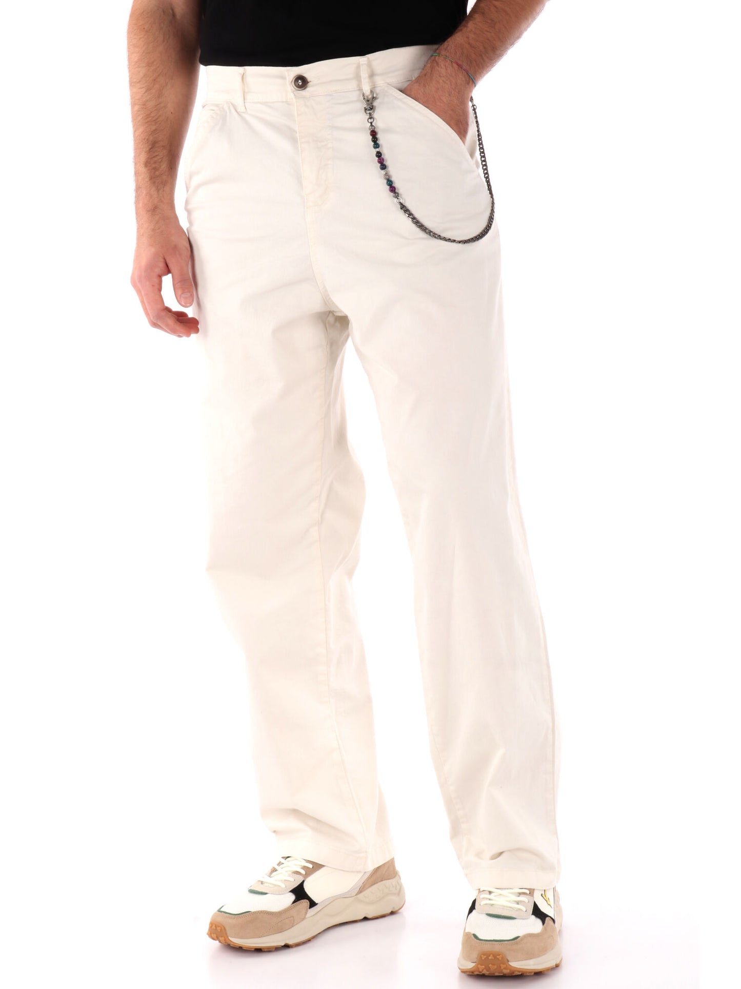 PANTALONE LOOSE FIT FB UOMO PANNA