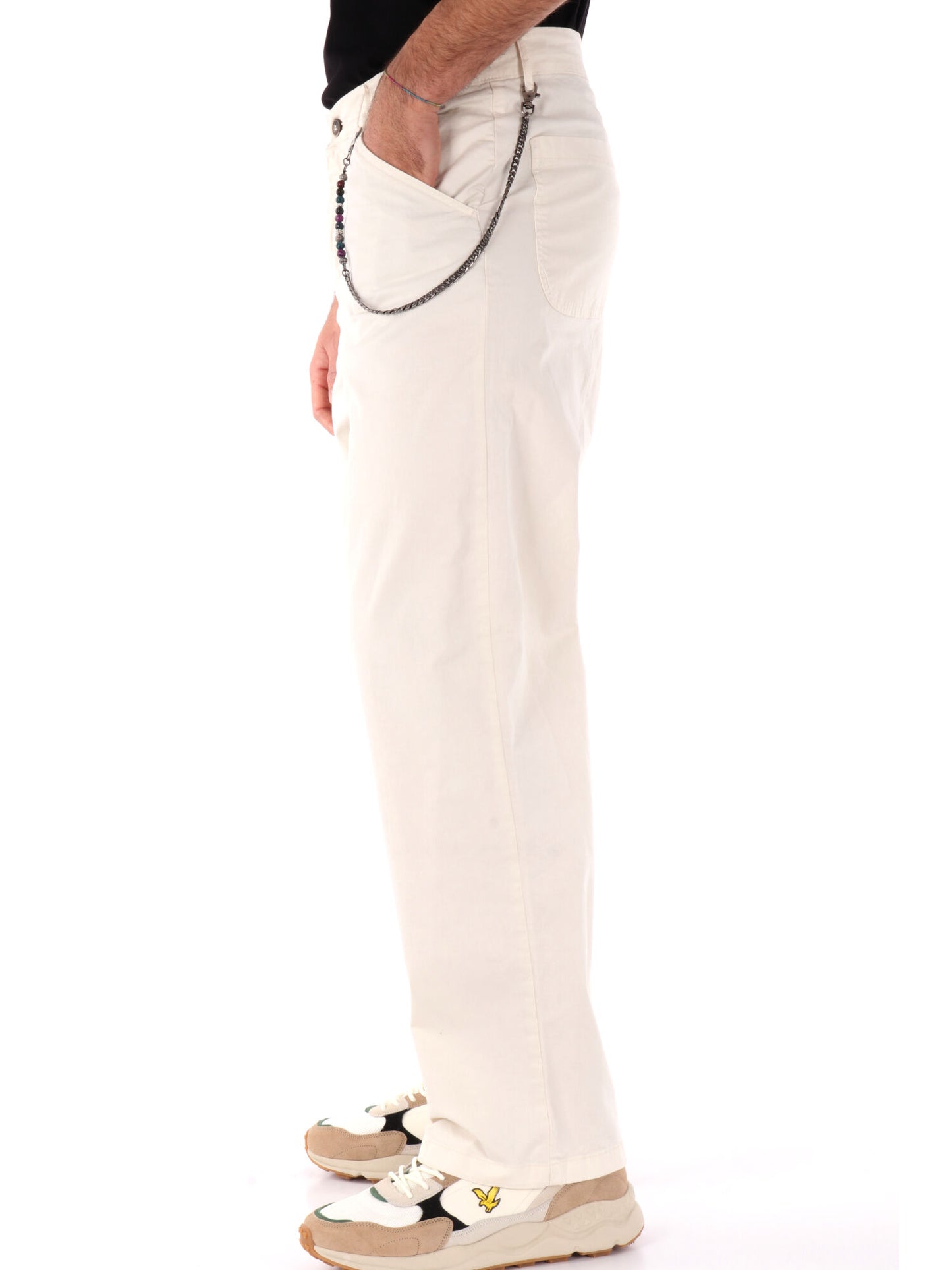PANTALONE LOOSE FIT FB UOMO PANNA