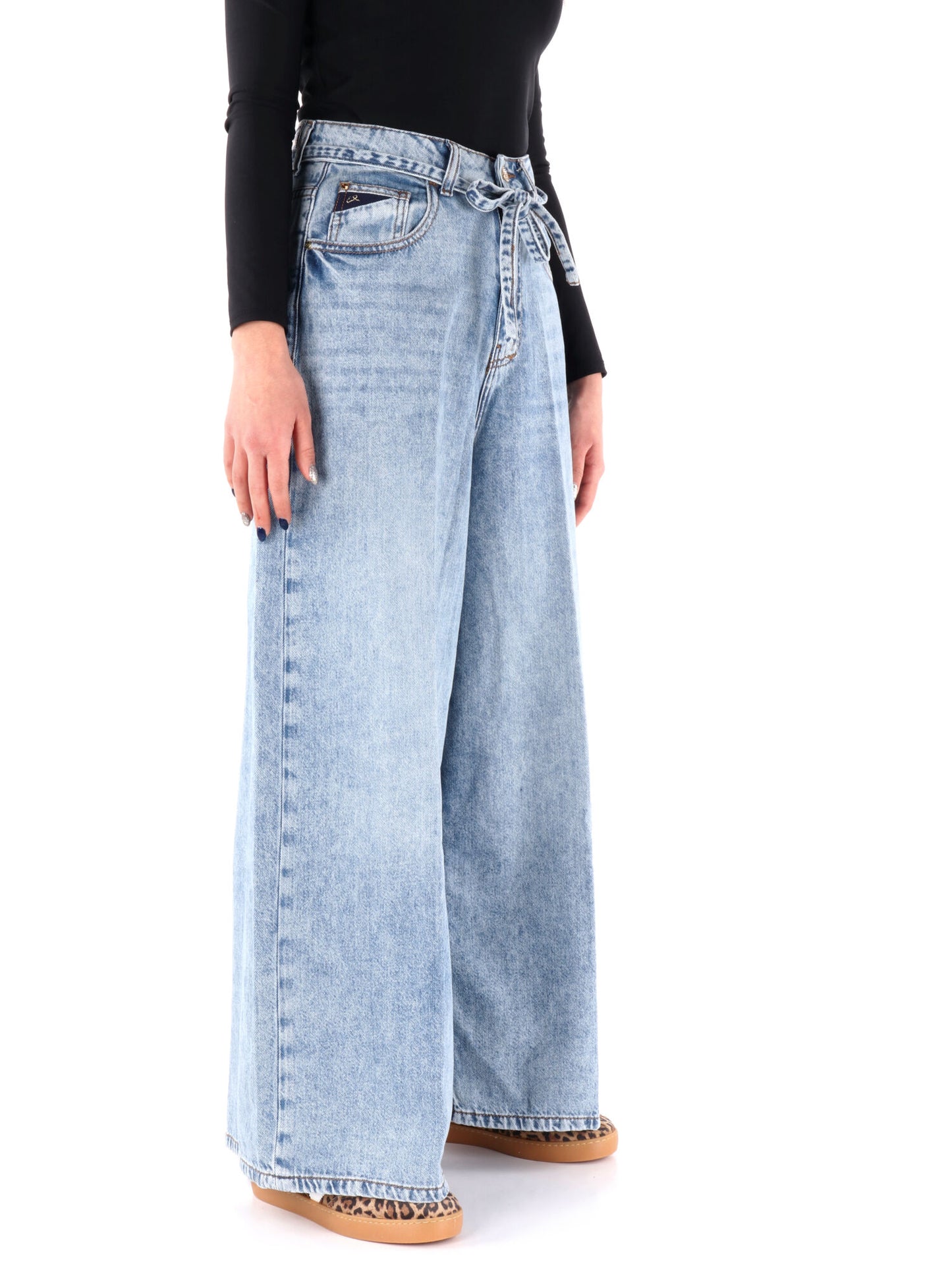 DENIM A PALAZZO YES ZEE DONNA JEANS CHIARO