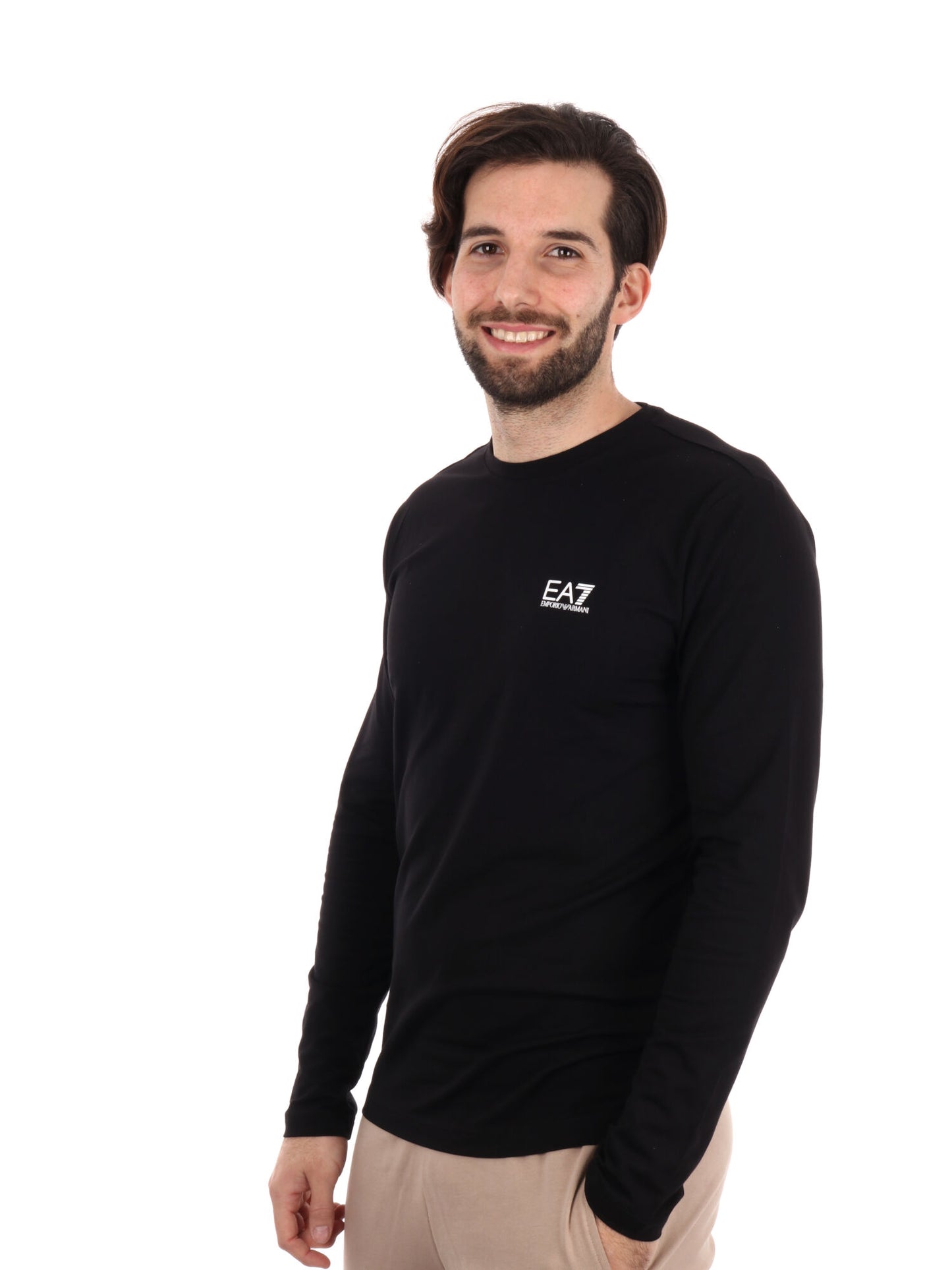 MAGLIA MANICA LUNGA EA7 EMPORIO ARMANI UOMO NERO