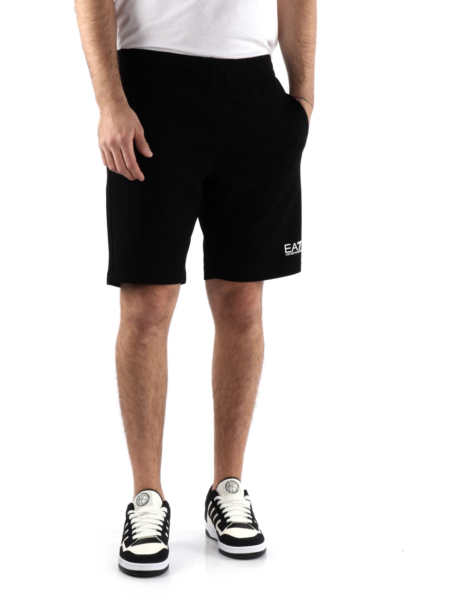 Bermuda Core Identity EA7 Emporio Armani da uomo in cotone nero