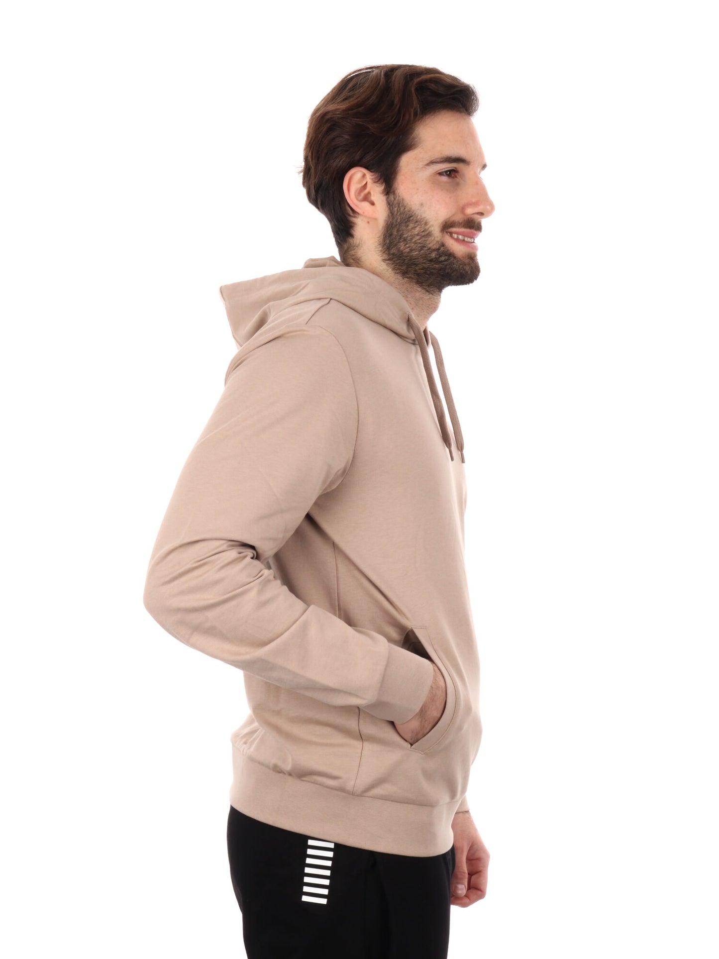 FELPA CON CAPPUCCIO CORE IDENTITY EA7 EMPORIO ARMANI UOMO BEIGE