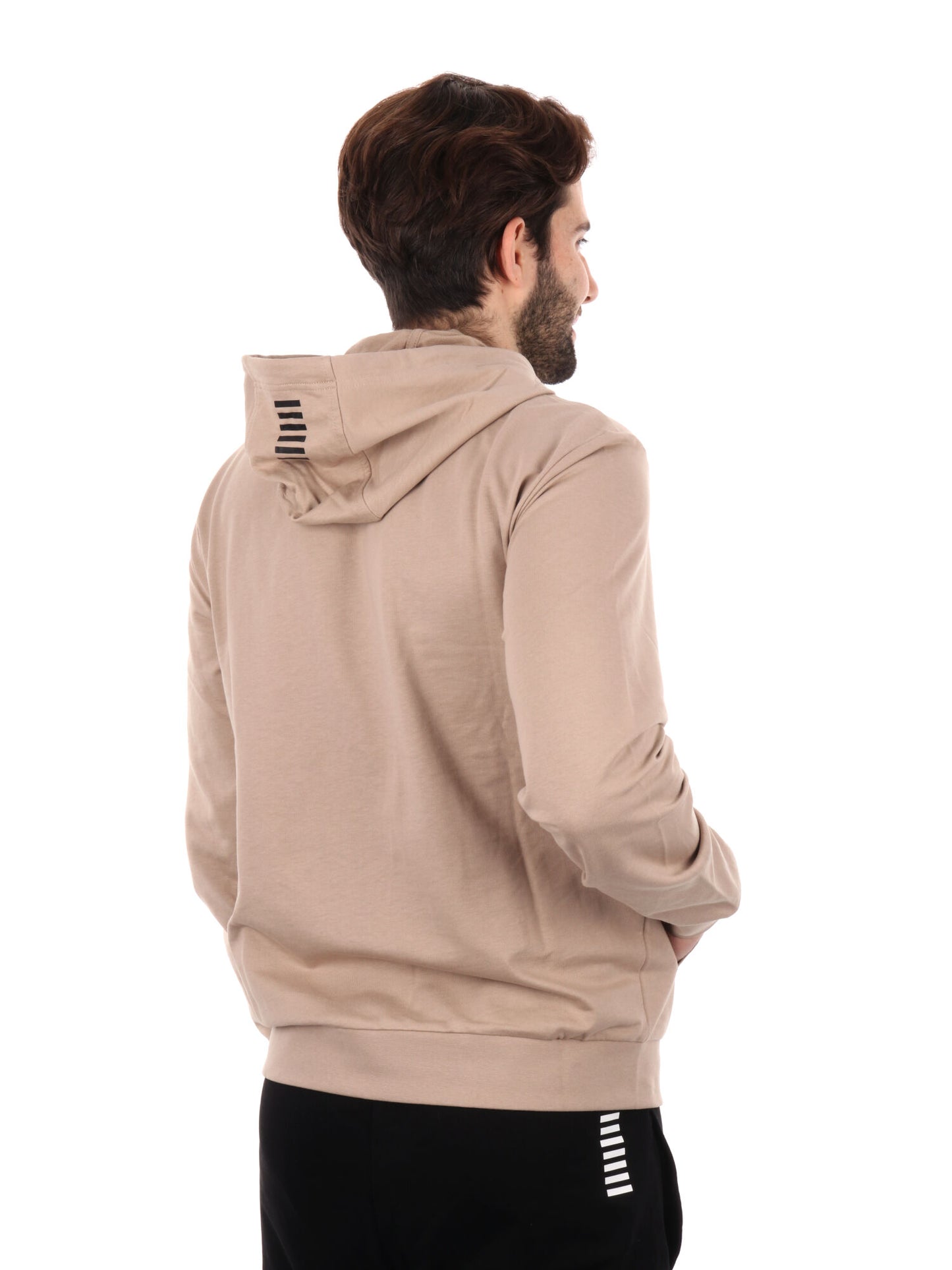 FELPA CON CAPPUCCIO CORE IDENTITY EA7 EMPORIO ARMANI UOMO BEIGE