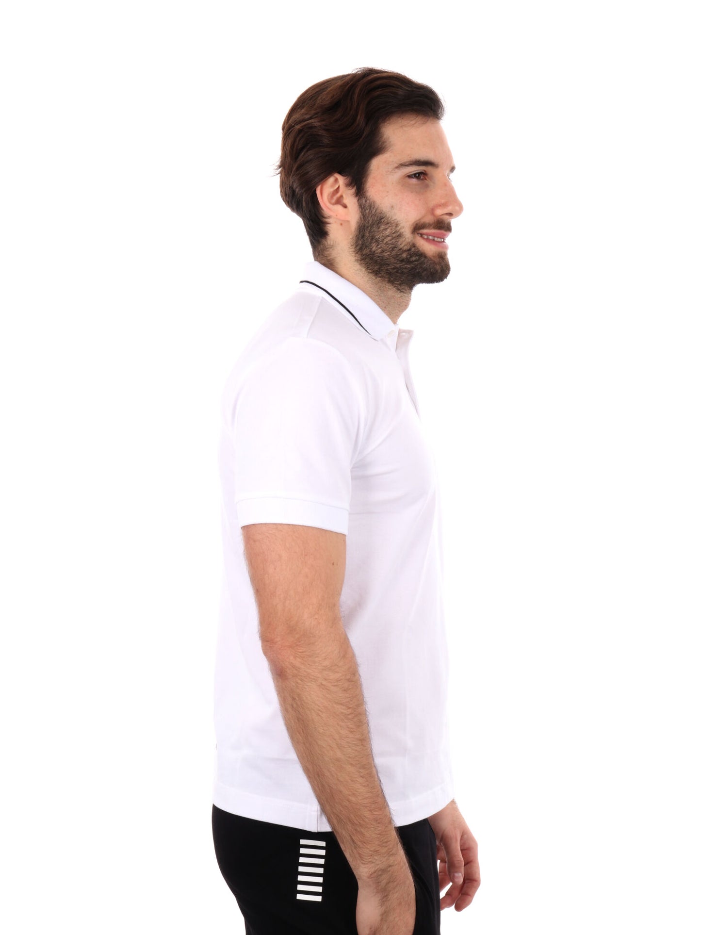 Polo Core Identity in piquet di cotone stretch bianca da uomo