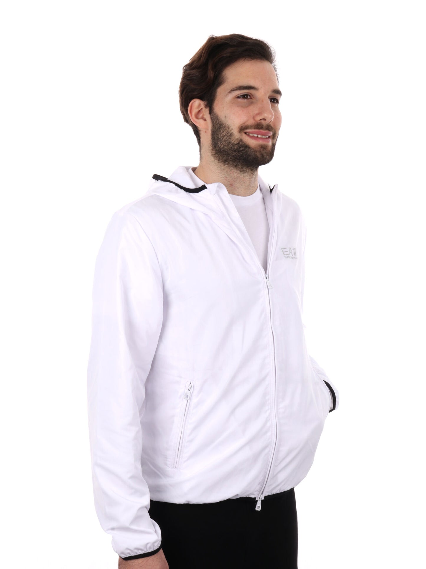 GIUBBINO CON CAPPUCCIO EA7 EMPORIO ARMANI UOMO BIANCO