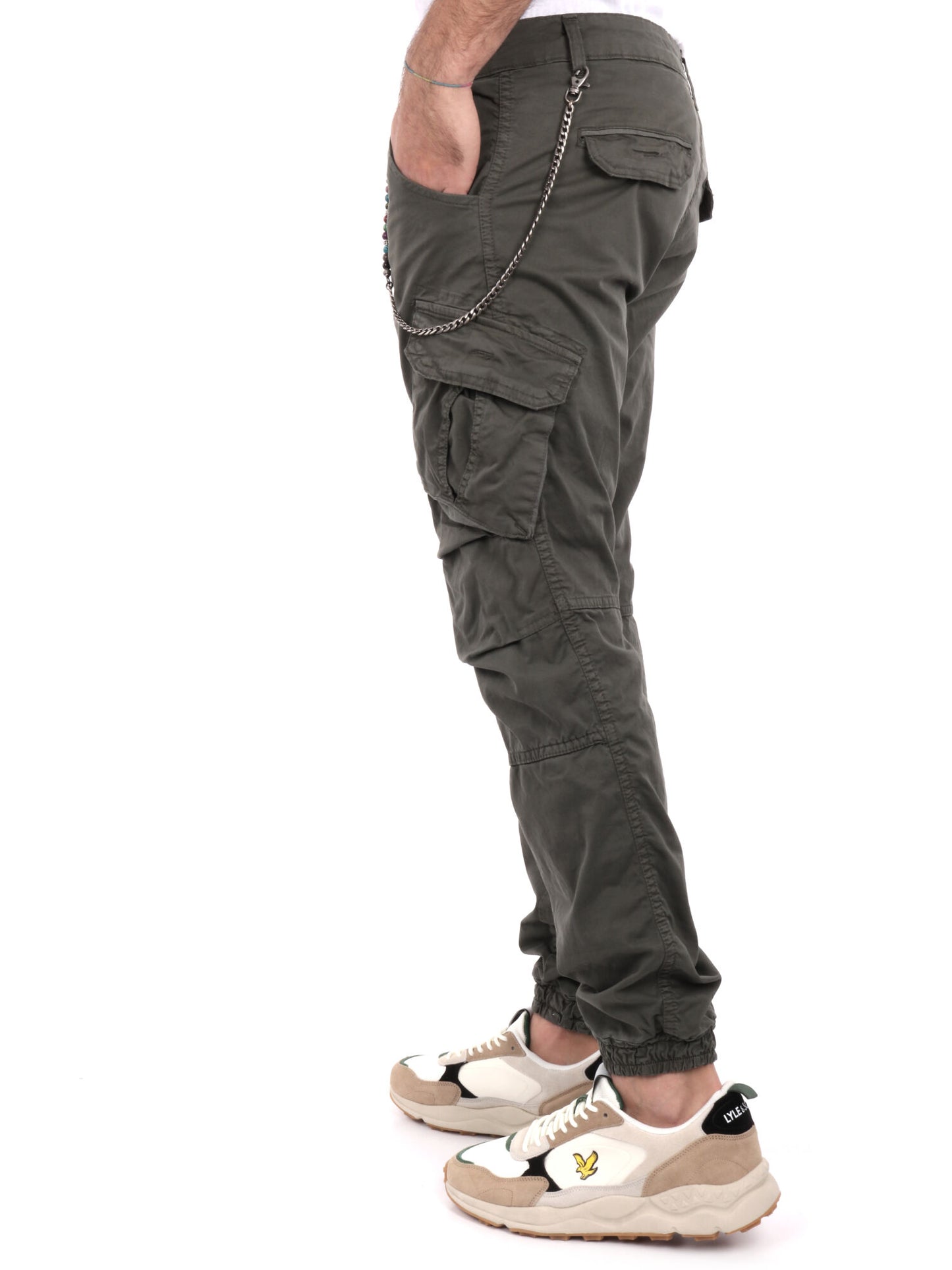 PANTALONE CARGO FB UOMO VERDE MILITARE