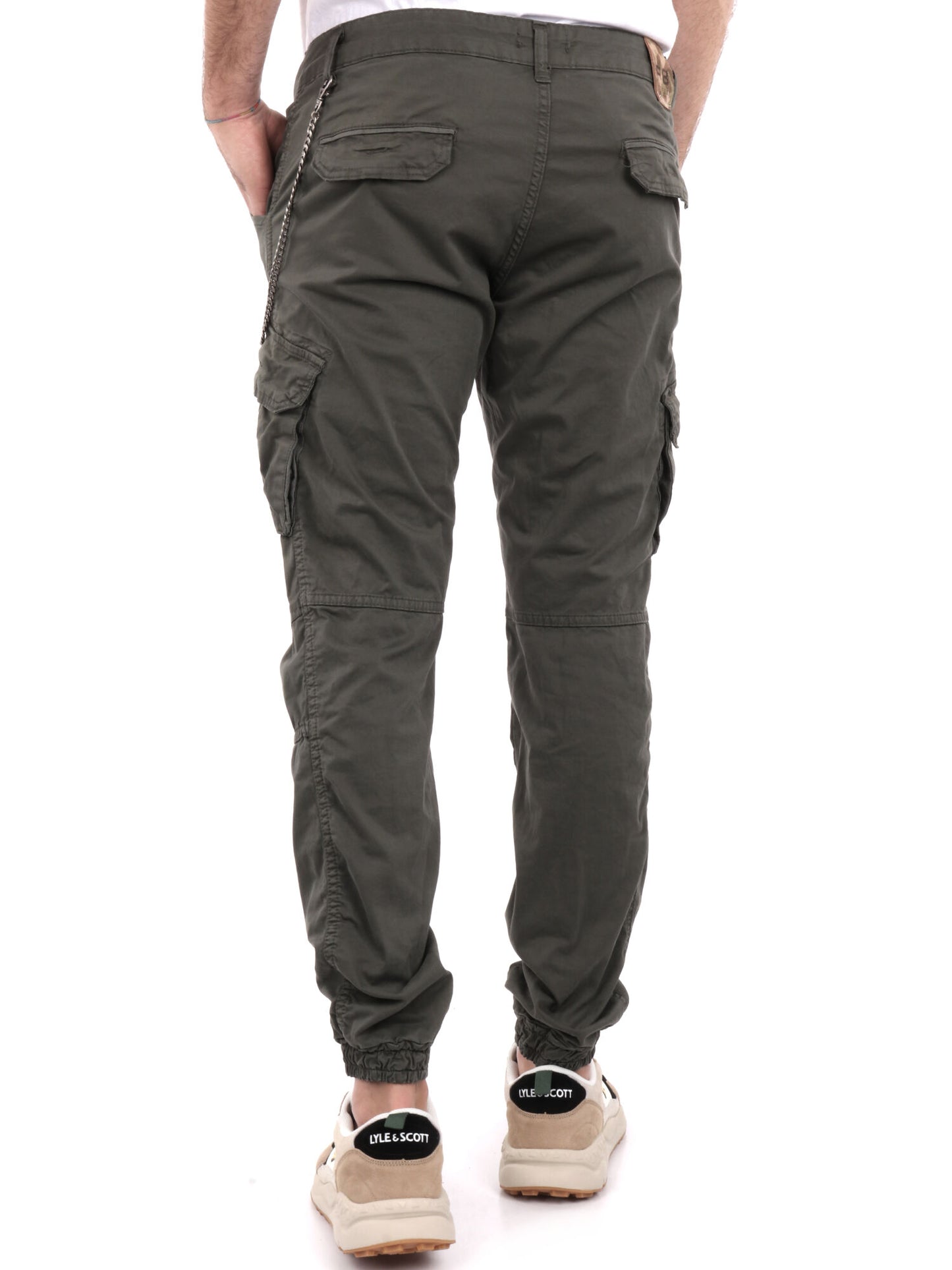 PANTALONE CARGO FB UOMO VERDE MILITARE