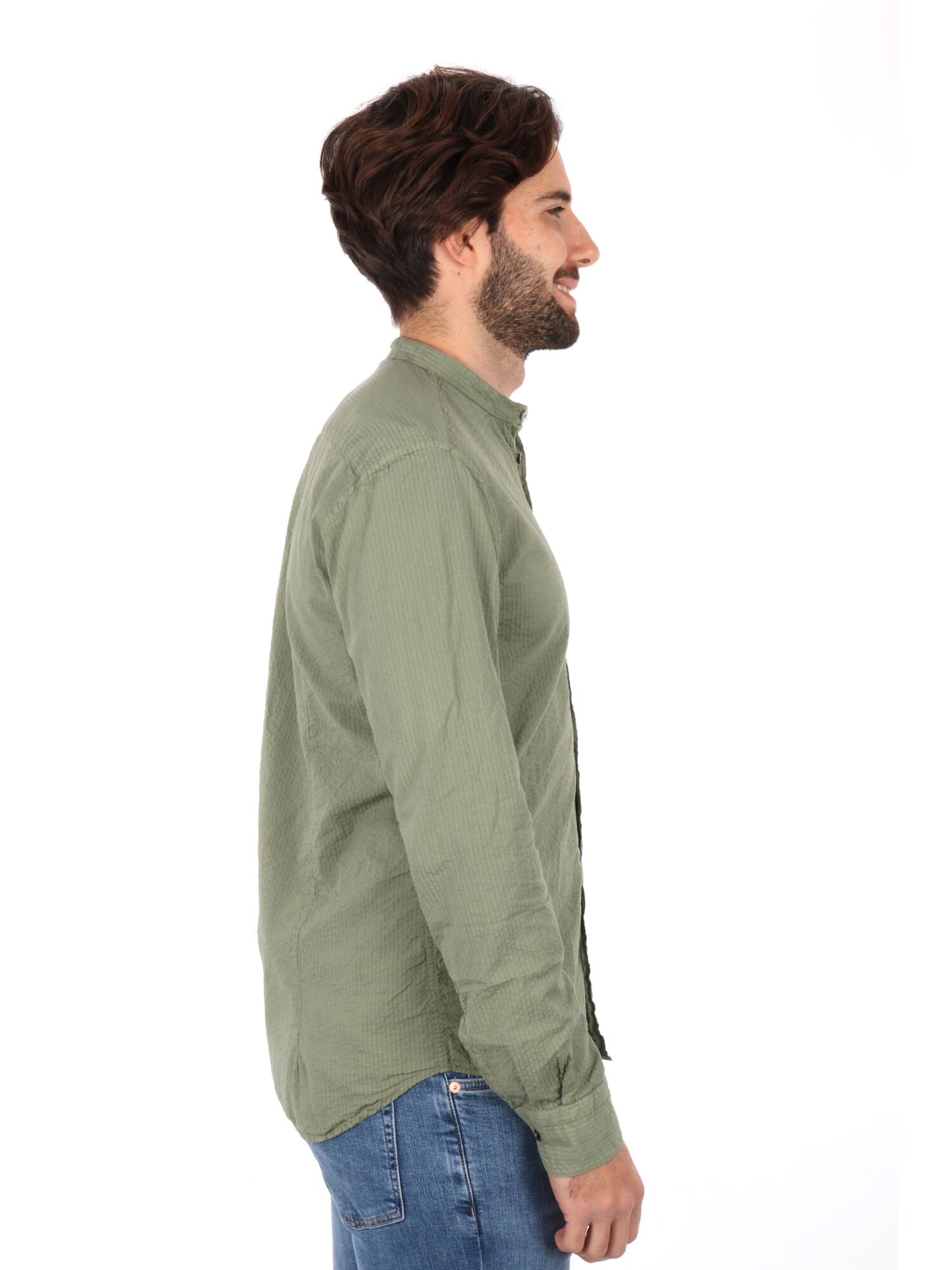 CAMICIA COLLO COREANO SEERSUK FB UOMO SALVIA