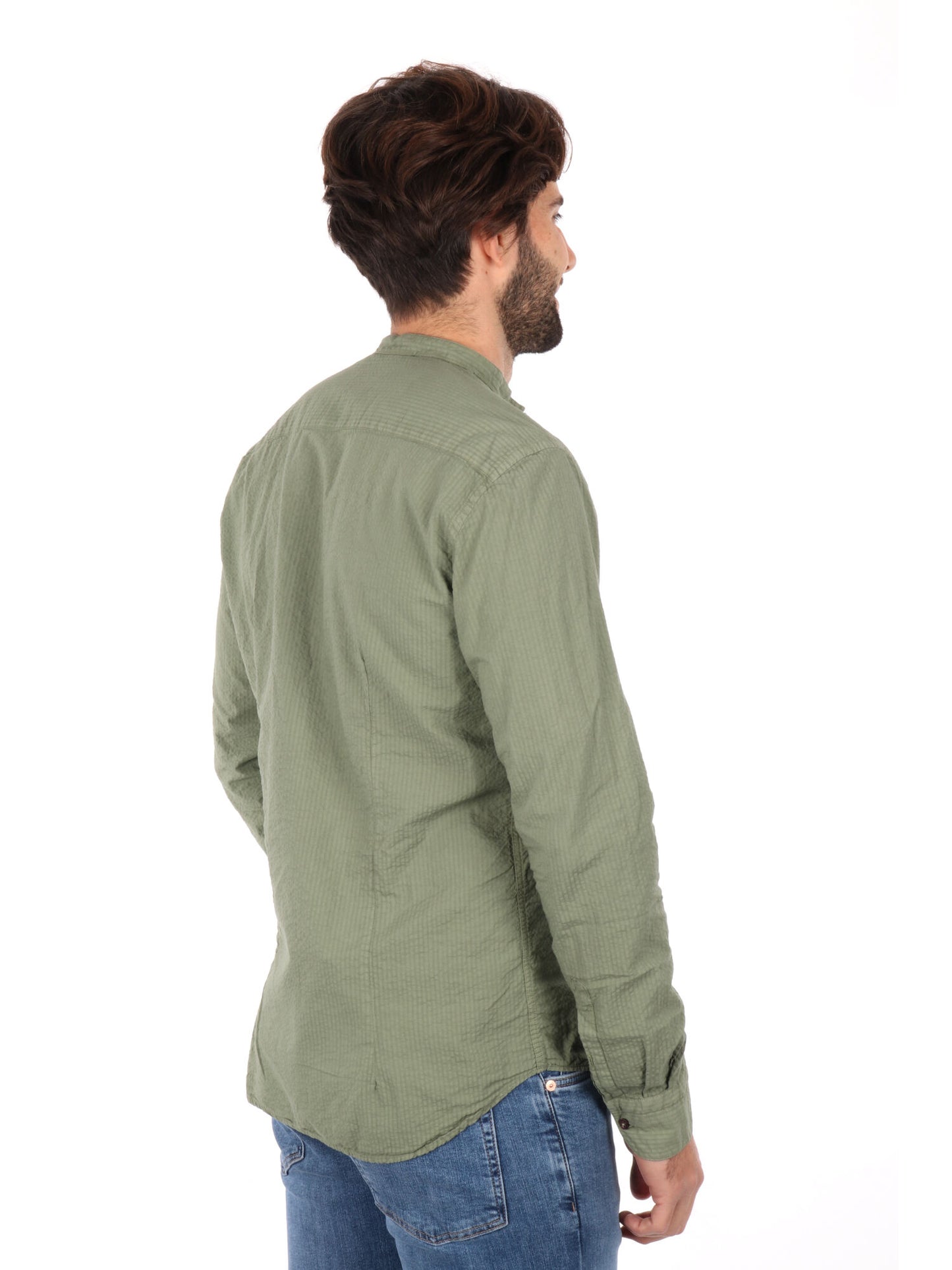 CAMICIA COLLO COREANO SEERSUK FB UOMO SALVIA