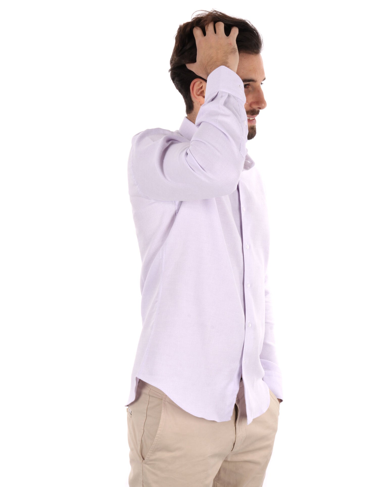 CAMICIA COTONE JAQUARD FB UOMO LILLA